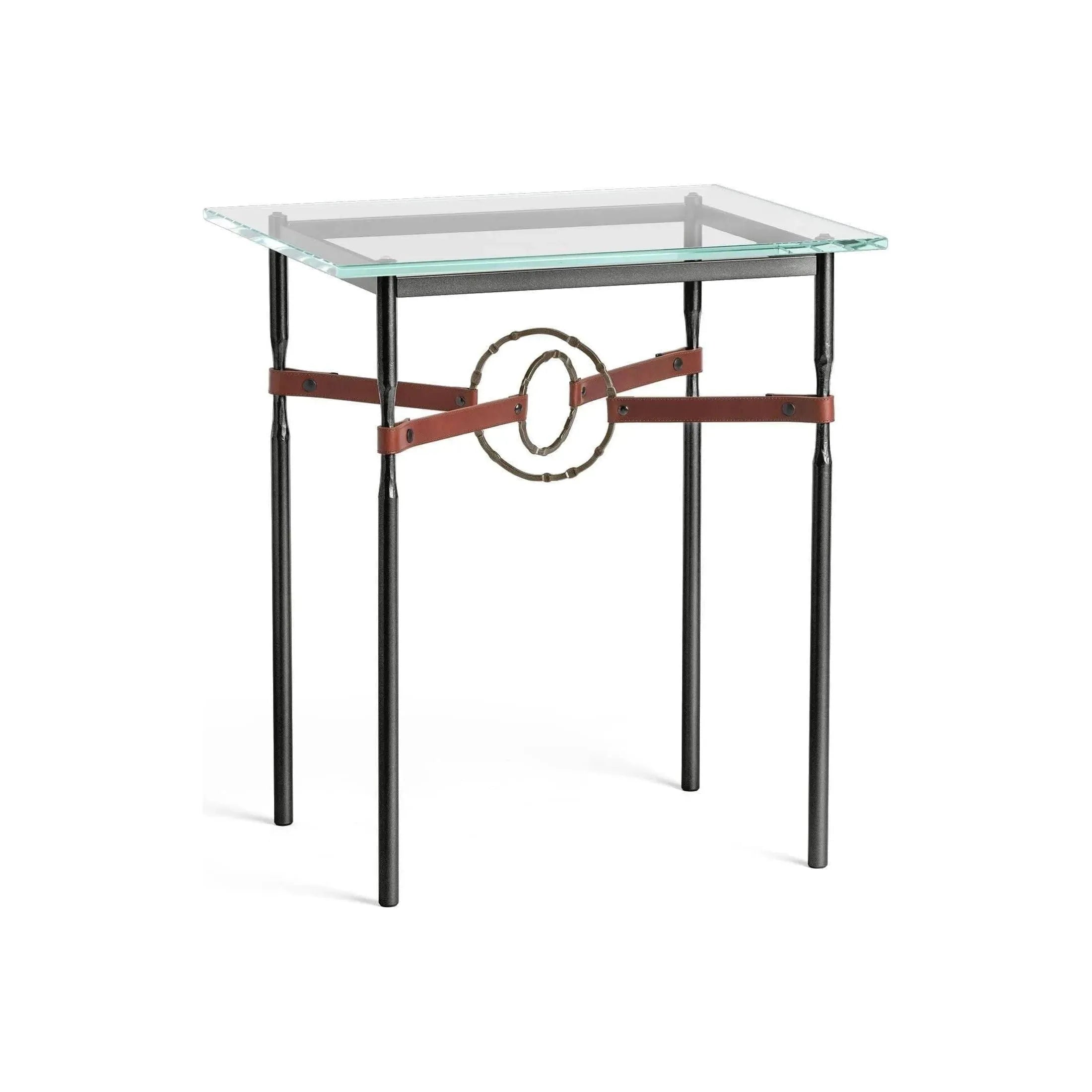 Hubbardton Forge - Equus Brown Leather Side Table - 750116-10-05-LB-VA0717 | Montreal Lighting & Hardware