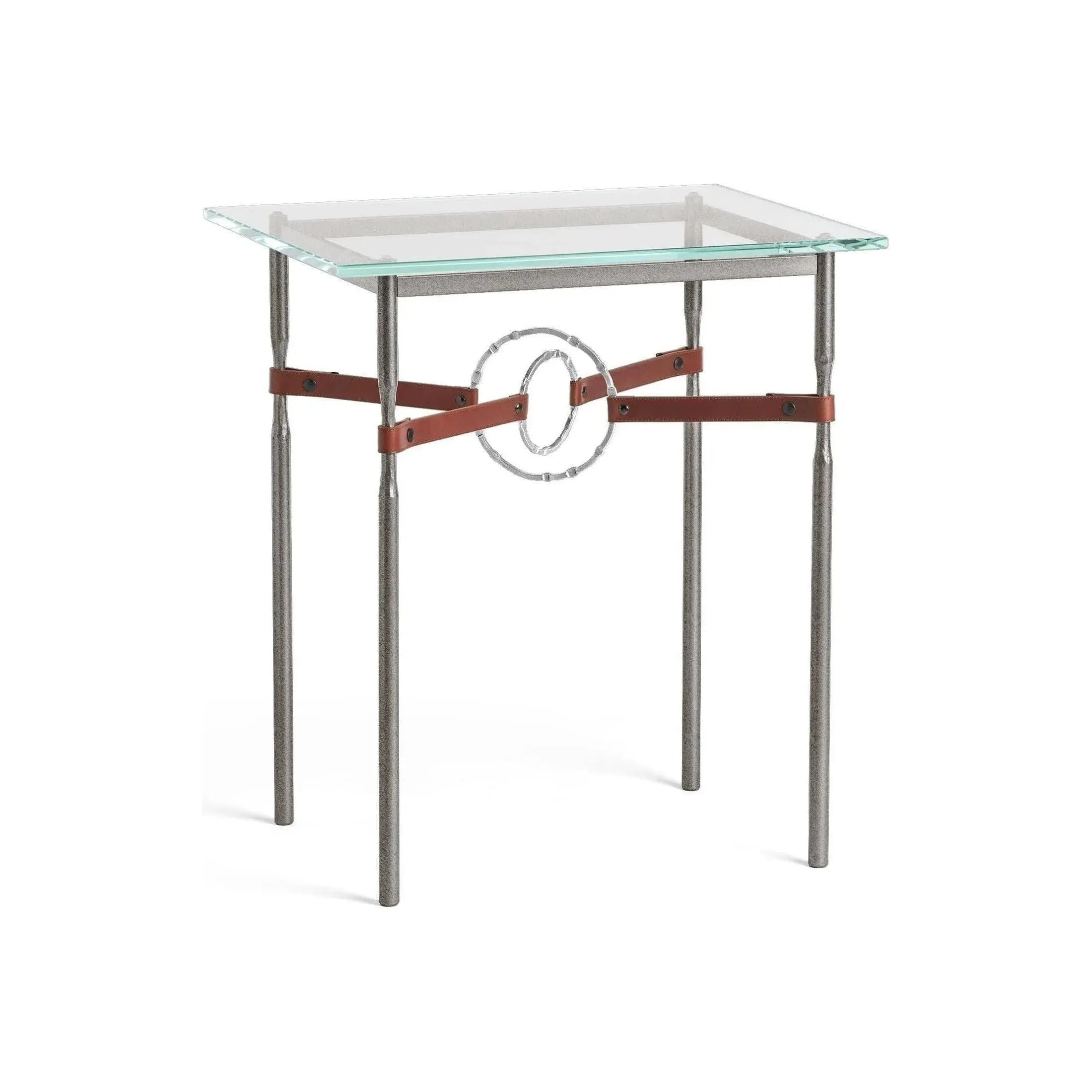 Hubbardton Forge - Equus Brown Leather Side Table - 750116-20-85-LB-VA0717 | Montreal Lighting & Hardware