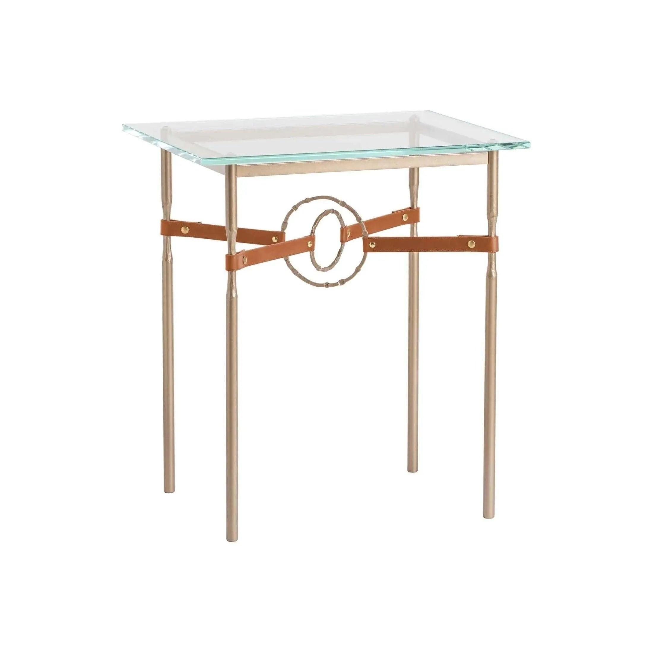 Hubbardton Forge - Equus Brown Leather Side Table - 750116-84-84-LB-VA0717 | Montreal Lighting & Hardware