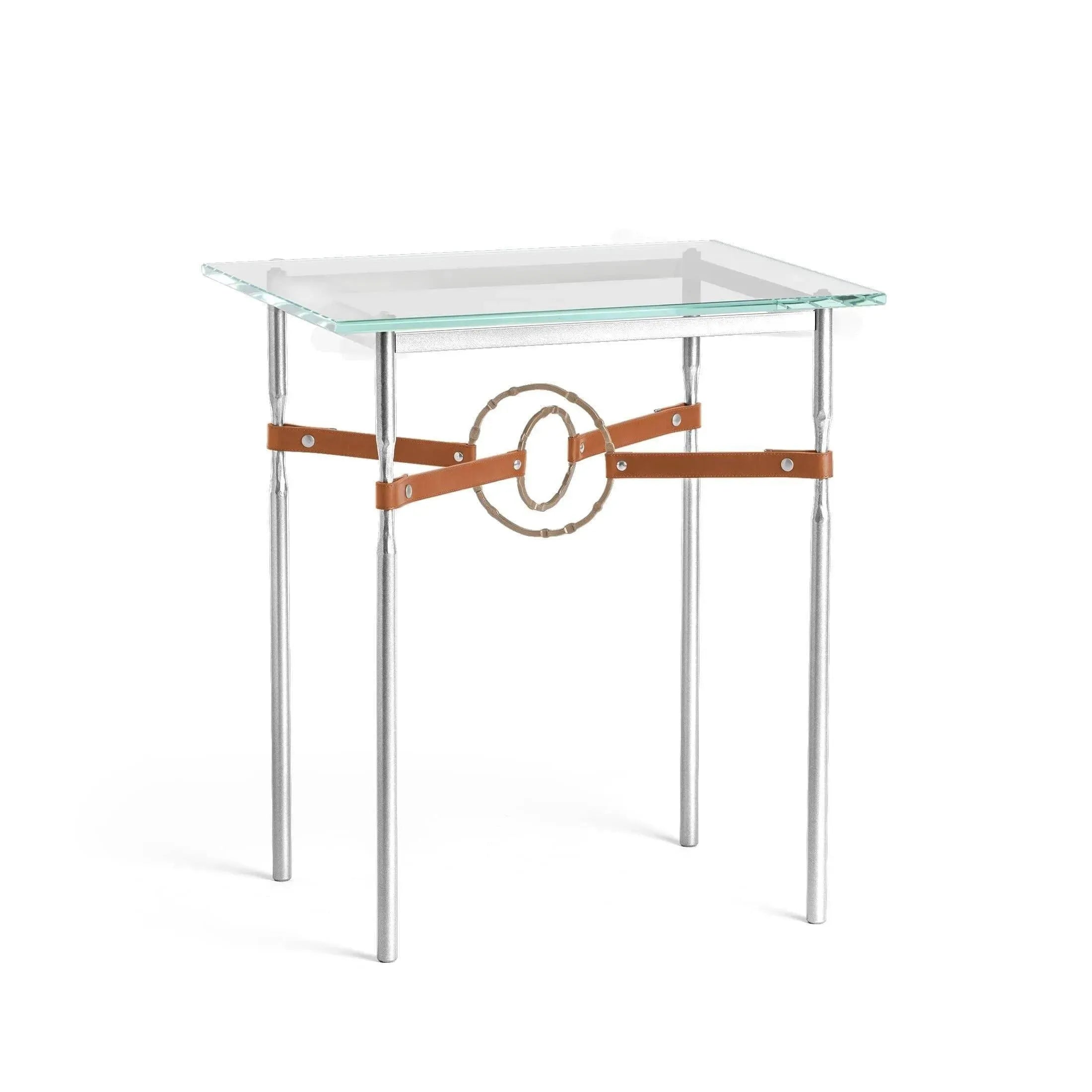 Hubbardton Forge - Equus Chestnut Leather Side Table - 750116-05-05-LC-VA0717 | Montreal Lighting & Hardware
