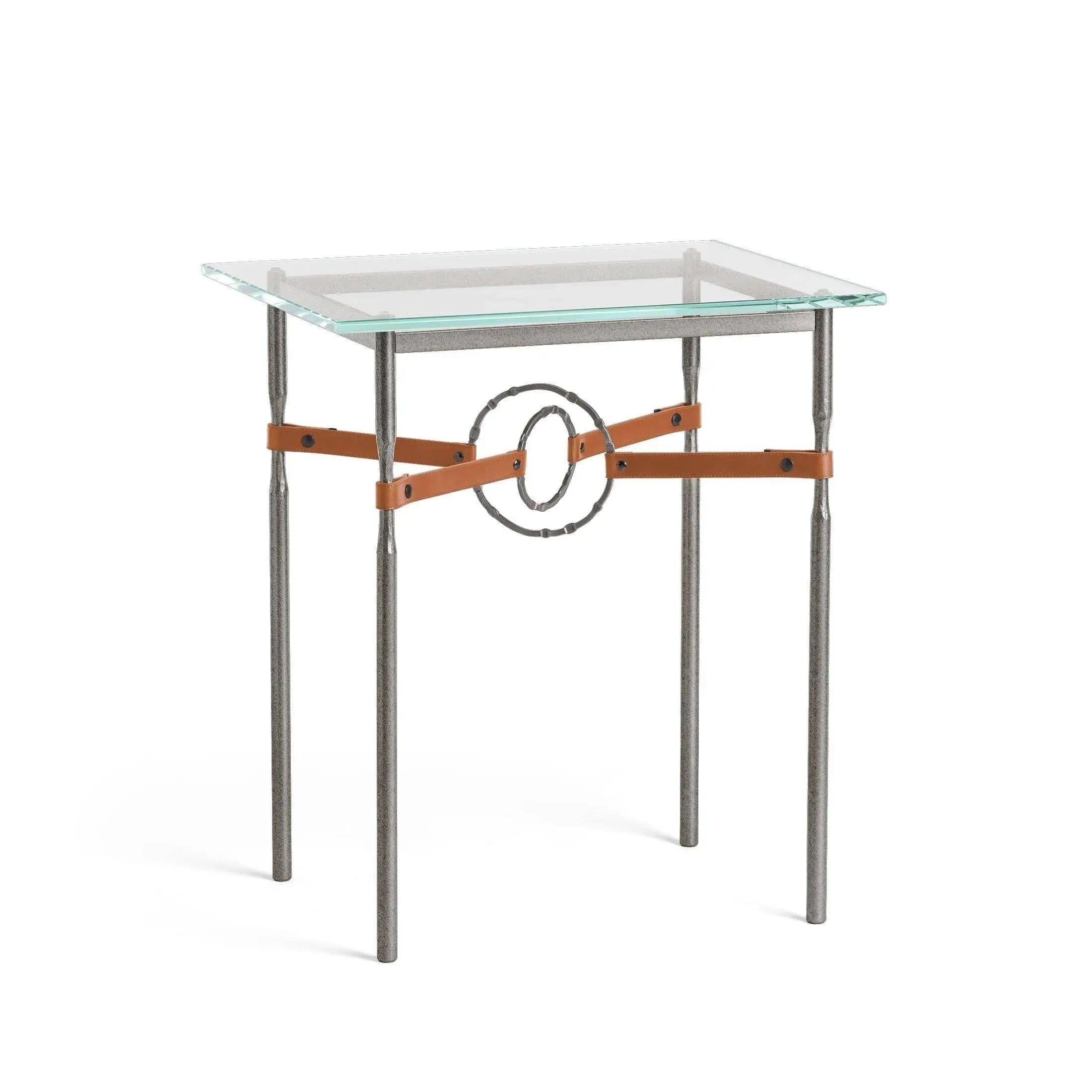 Hubbardton Forge - Equus Chestnut Leather Side Table - 750116-20-07-LC-VA0717 | Montreal Lighting & Hardware