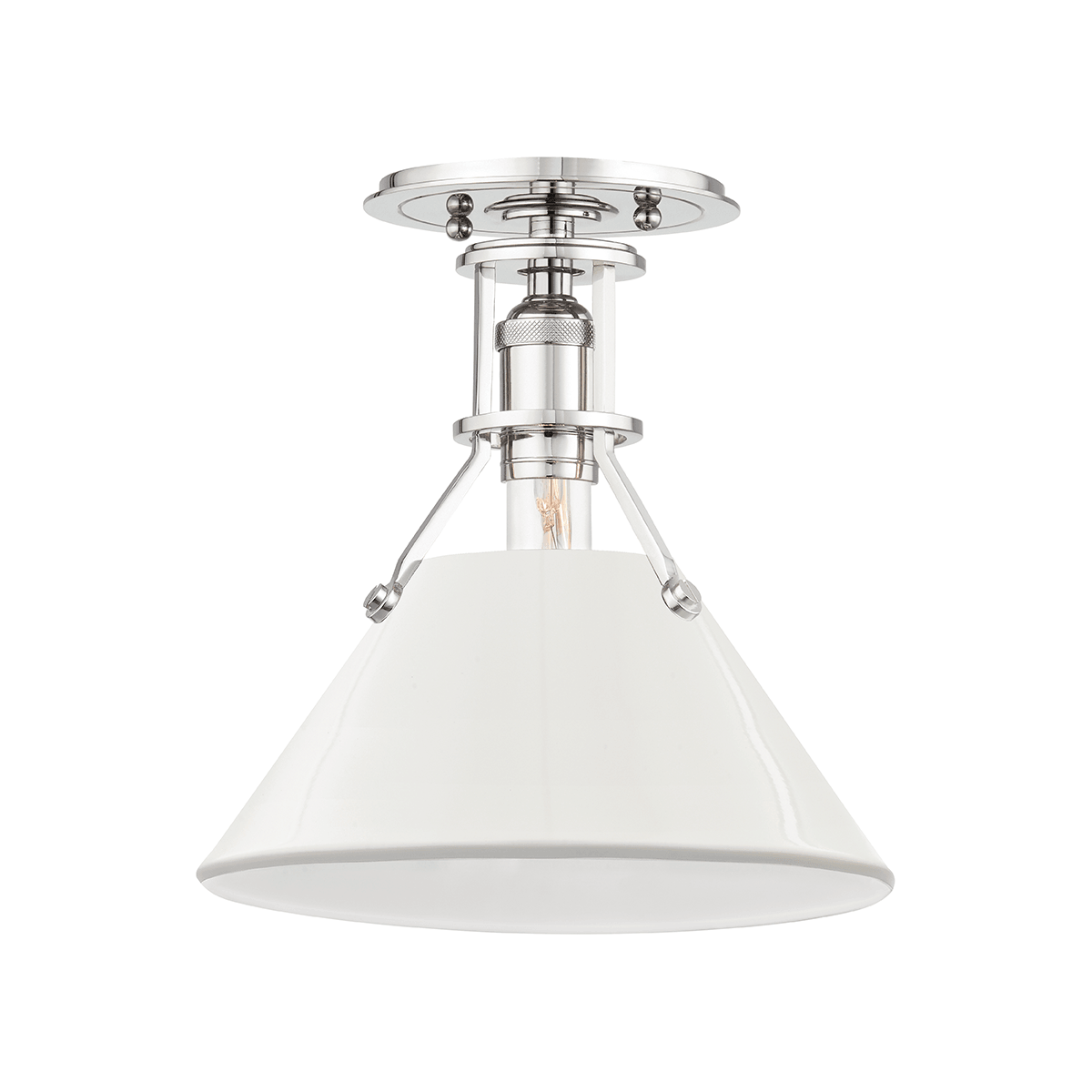 Hudson Valley Lighting - Painted No.2 Semi Flush Mount - MDS353-PN/OW | Montreal Lighting & Hardware