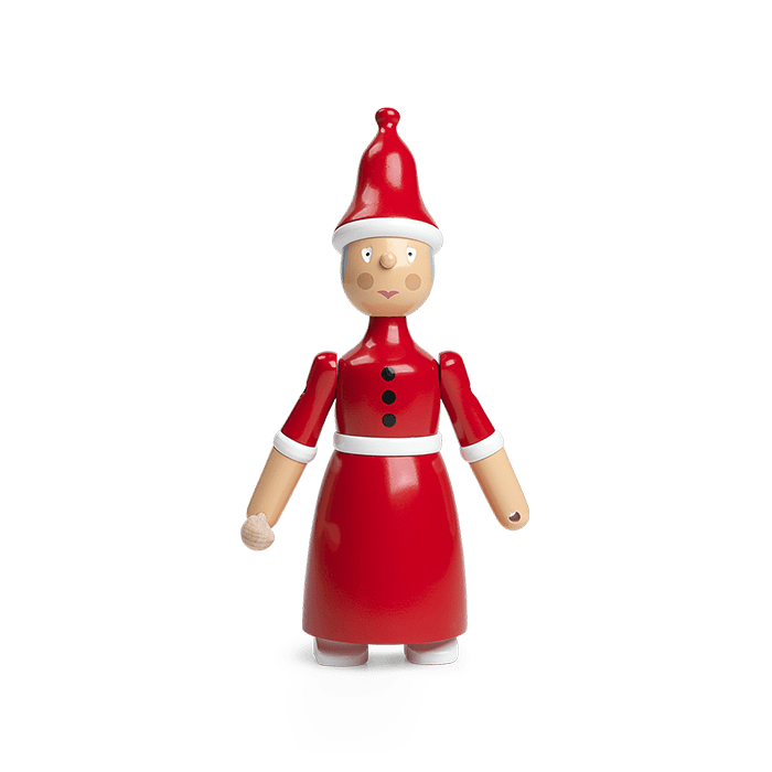 Figurine en bois de Mme Santa, Kay Bojesen 39480, rouge et blanche