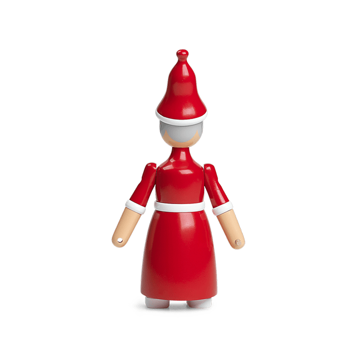 Figurine en bois de Mme Santa, Kay Bojesen 39480, rouge et blanche