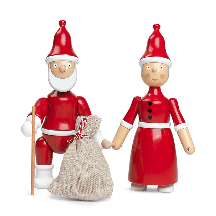 Figurine en bois de Mme Santa, Kay Bojesen 39480, rouge et blanche