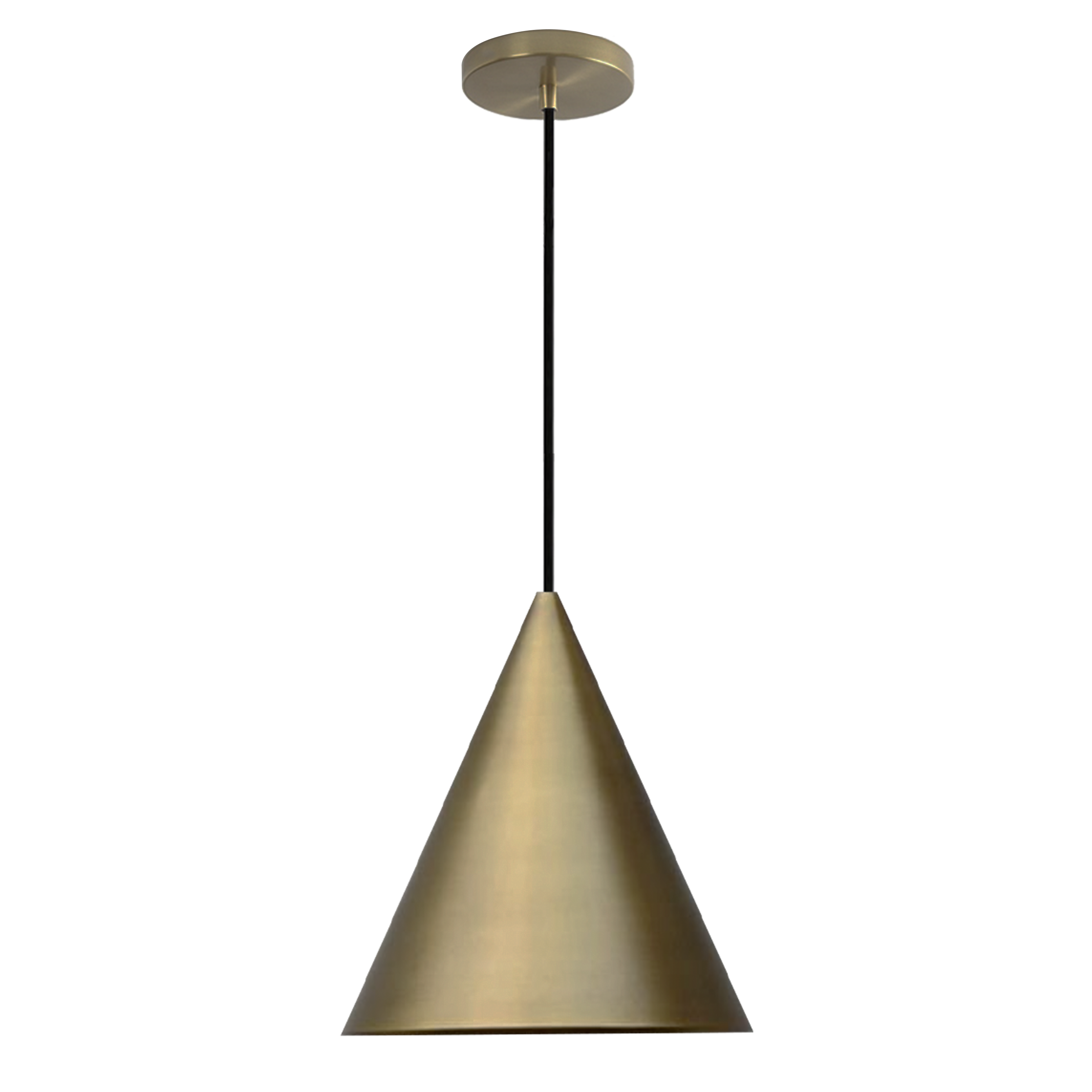 Dounia Home - DH-KOBCONSHA-MD-AB - Koba Cone-Shaped Pendant Light - Antique Brass