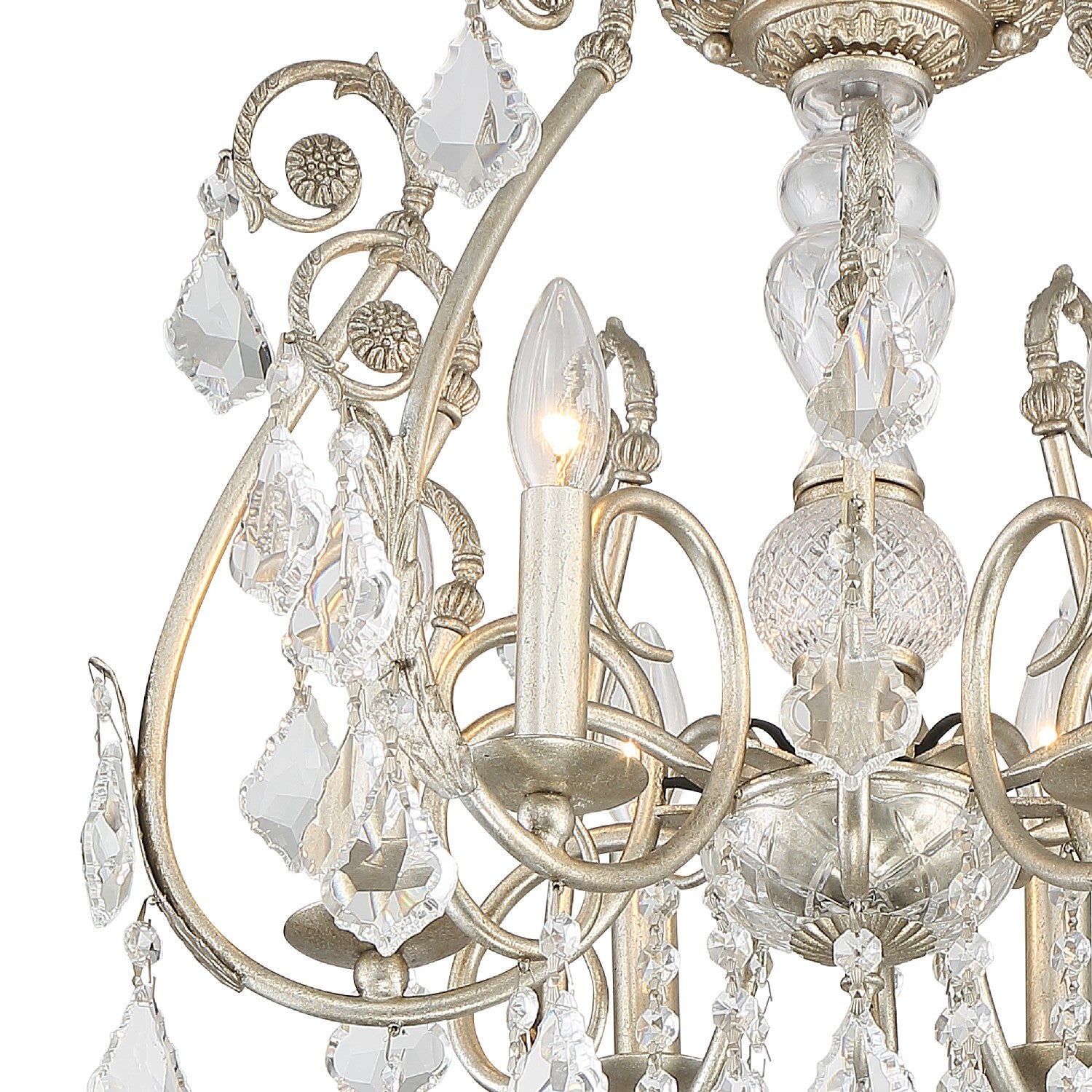Crystorama - 5115-OS-CL-MWP_CEILING - Semi-reflex à six lumières Plafonnier - Regis - Olde Silver