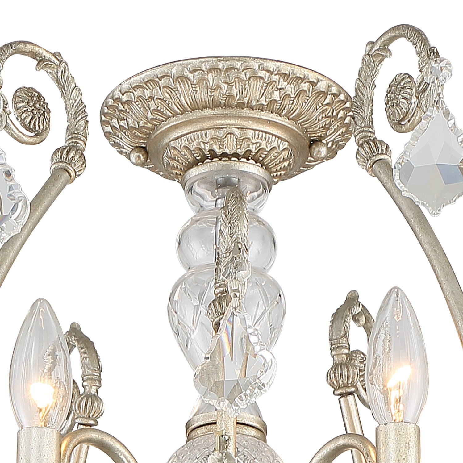 Crystorama - 5115-OS-CL-MWP_CEILING - Semi-reflex à six lumières Plafonnier - Regis - Olde Silver