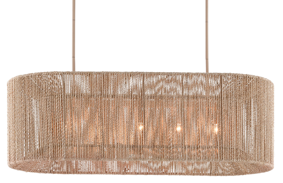 Currey and Company 9000-0737 Mereworth Oval Suspendu en naturel/beige