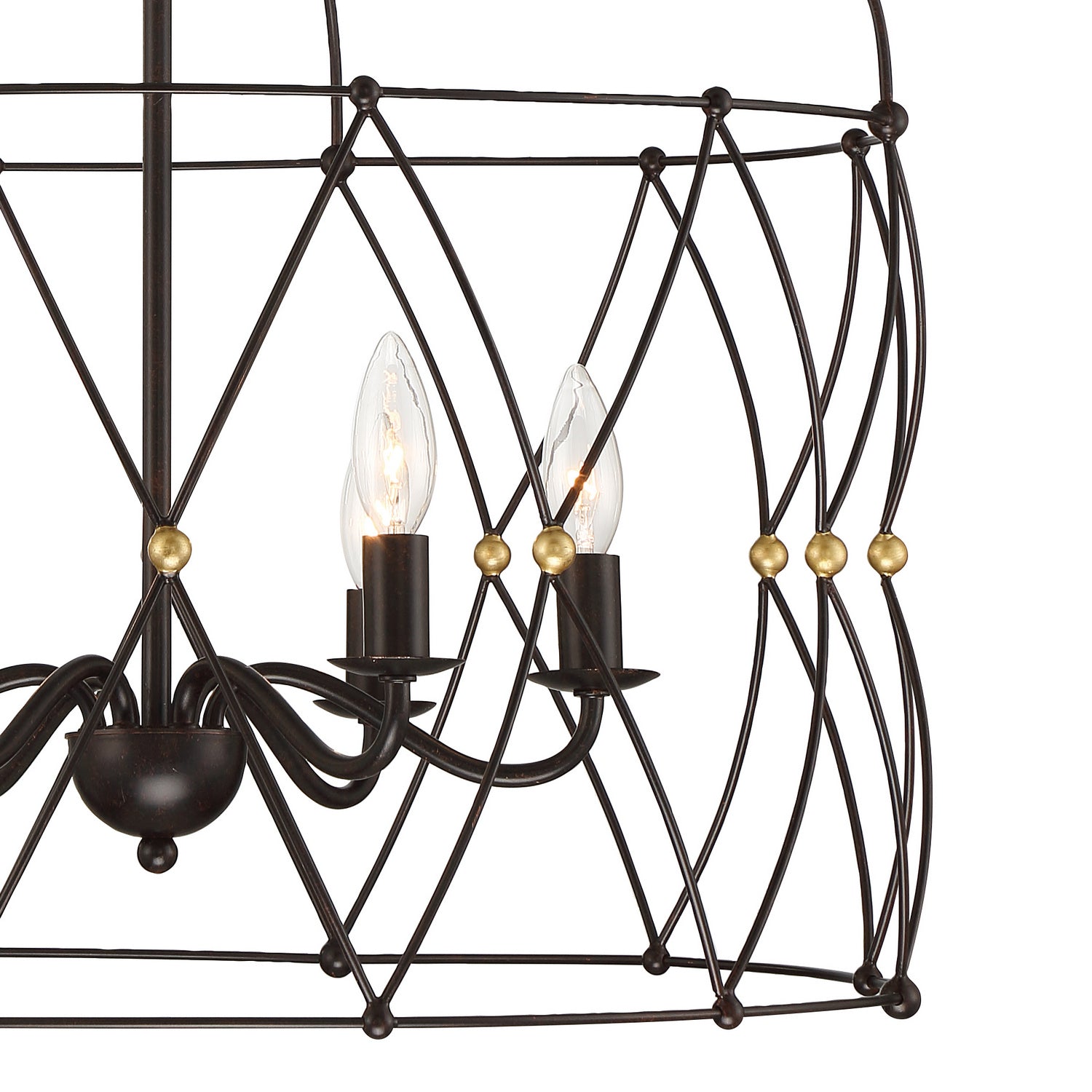 Crystorama - ZUC-A9035-EB-GA - Six lumières Suspendu - Zucca - Bronze Anglais + Or Antique