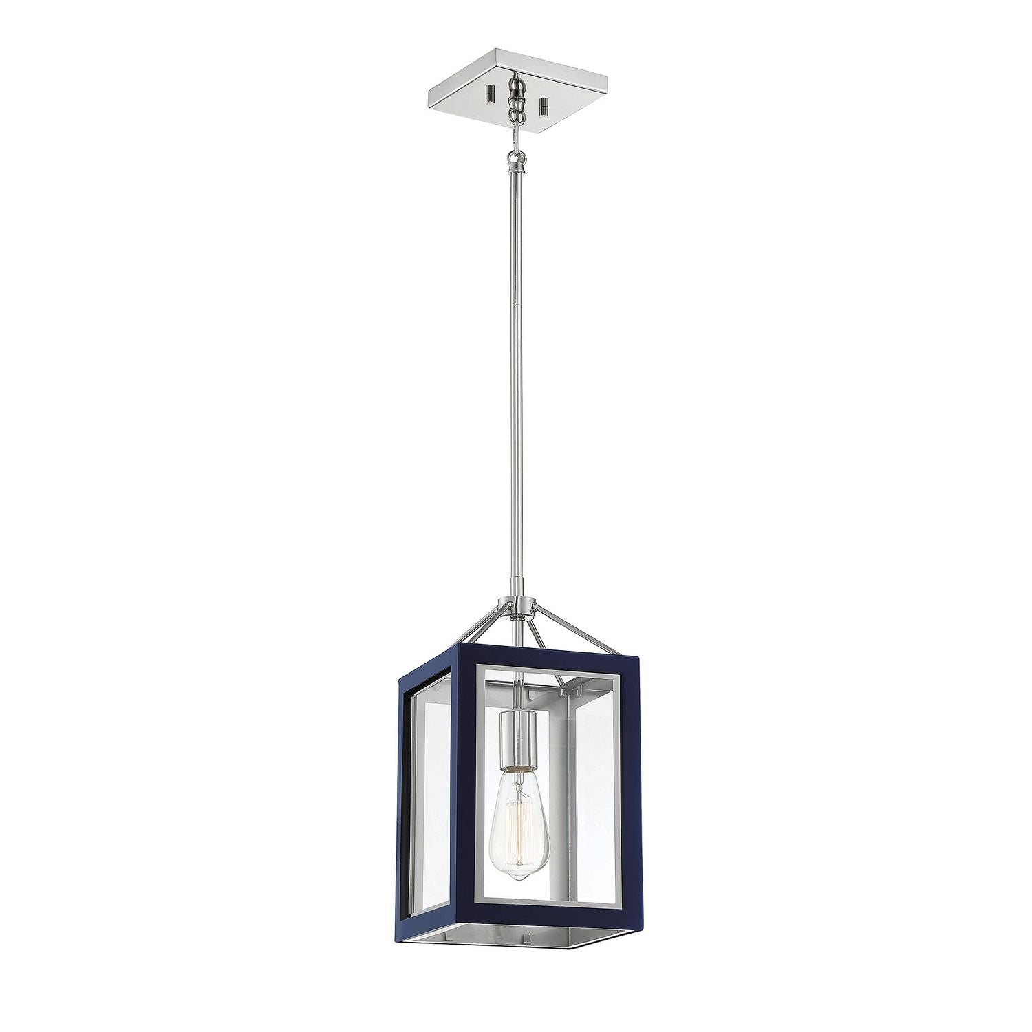 Savoy House - 3-8880-1-174 - One Light Pendant - Carlton - Navy with Polished Nickel Accents