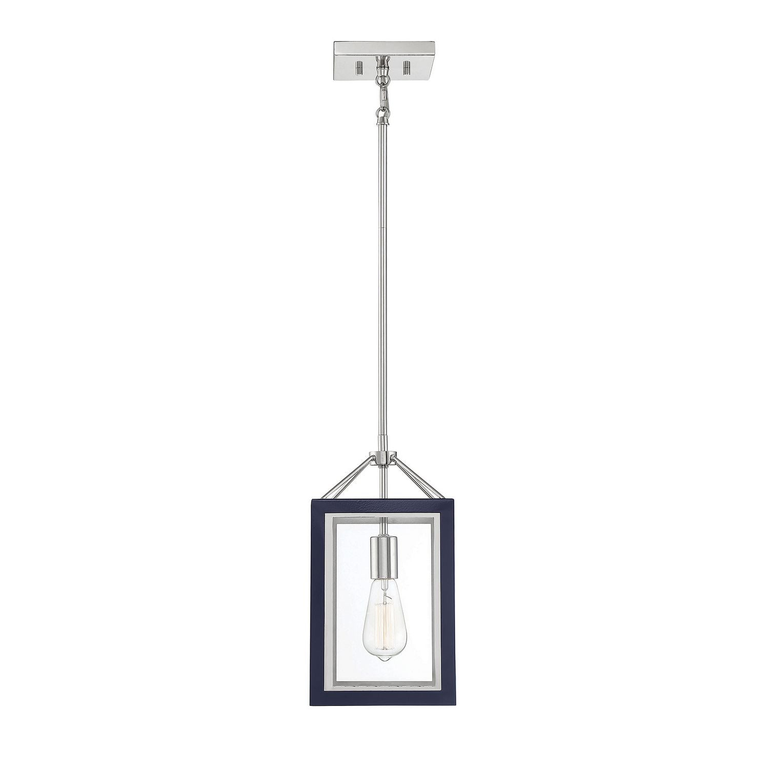 Savoy House - 3-8880-1-174 - One Light Pendant - Carlton - Navy with Polished Nickel Accents