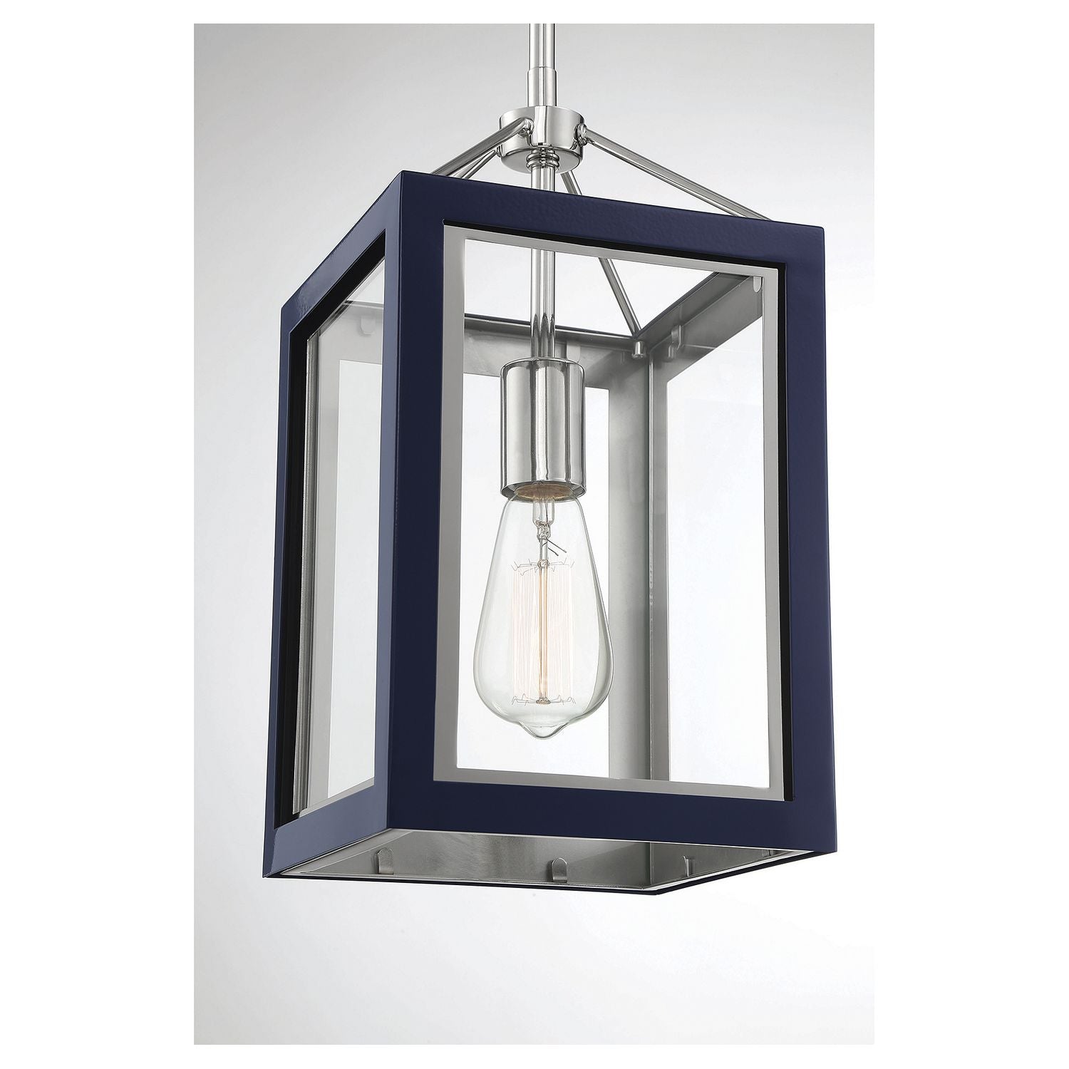 Savoy House - 3-8880-1-174 - One Light Pendant - Carlton - Navy with Polished Nickel Accents