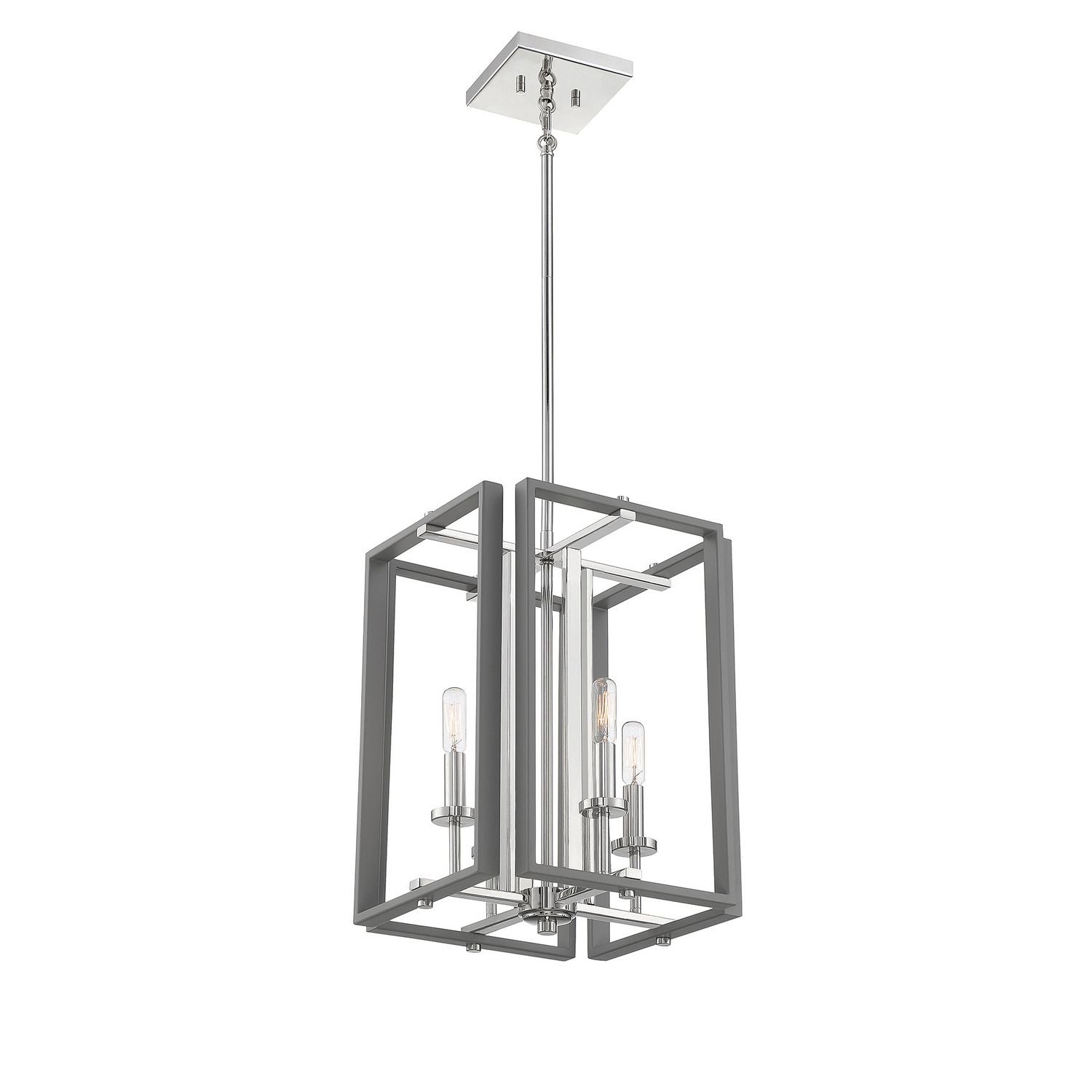 Savoy House - 3-8881-4-175 - Four Light Pendant - Champlin - Gray with Polished Nickel Accents