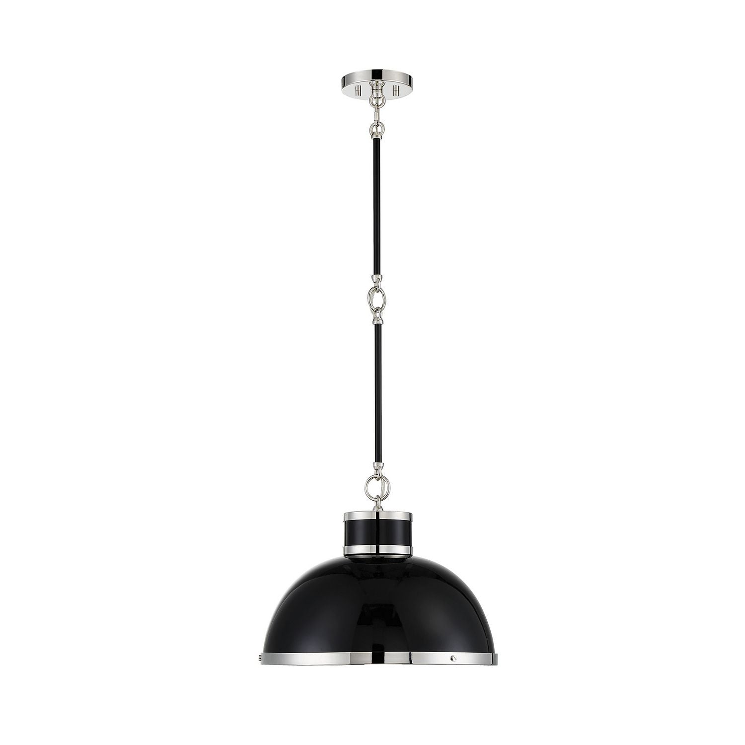 Savoy House - 7-8882-1-173 - One Light Pendant - Corning - Black with Polished Nickel Accents