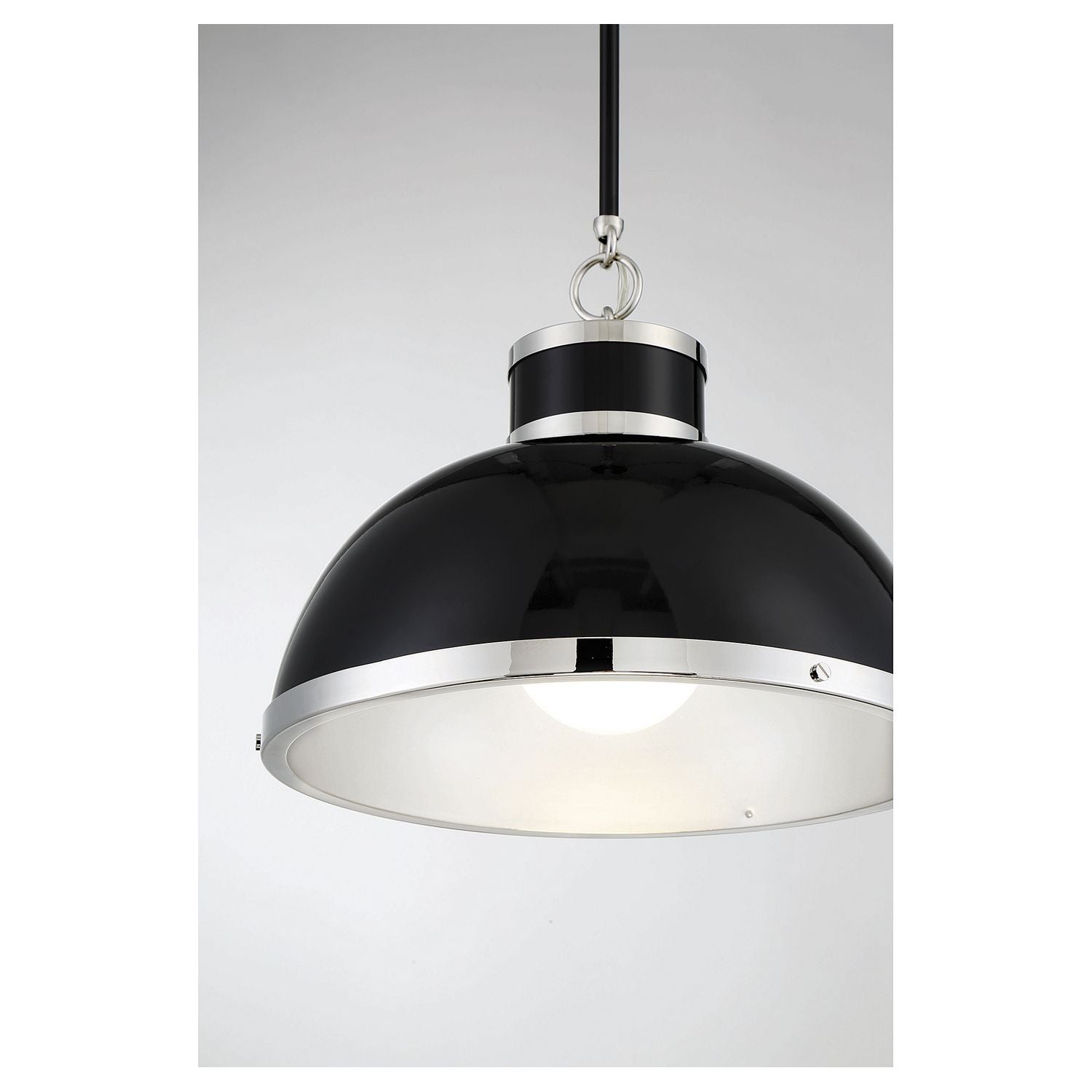 Savoy House - 7-8882-1-173 - One Light Pendant - Corning - Black with Polished Nickel Accents