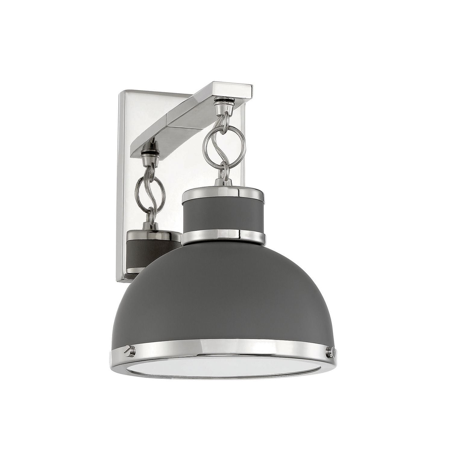 Savoy House - 9-8884-1-175 - One Light Wall Sconce - Corning - Gray with Polished Nickel Accents