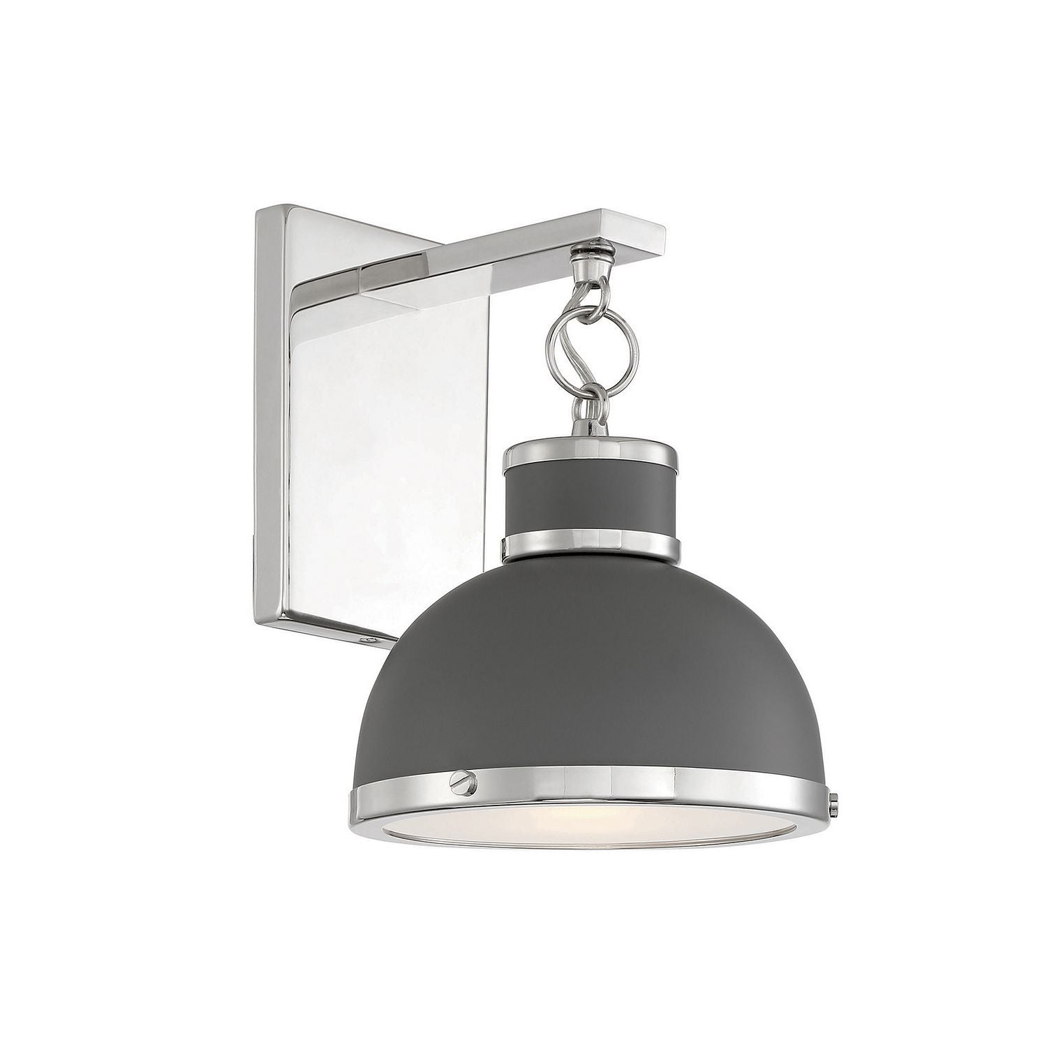Savoy House - 9-8884-1-175 - One Light Wall Sconce - Corning - Gray with Polished Nickel Accents