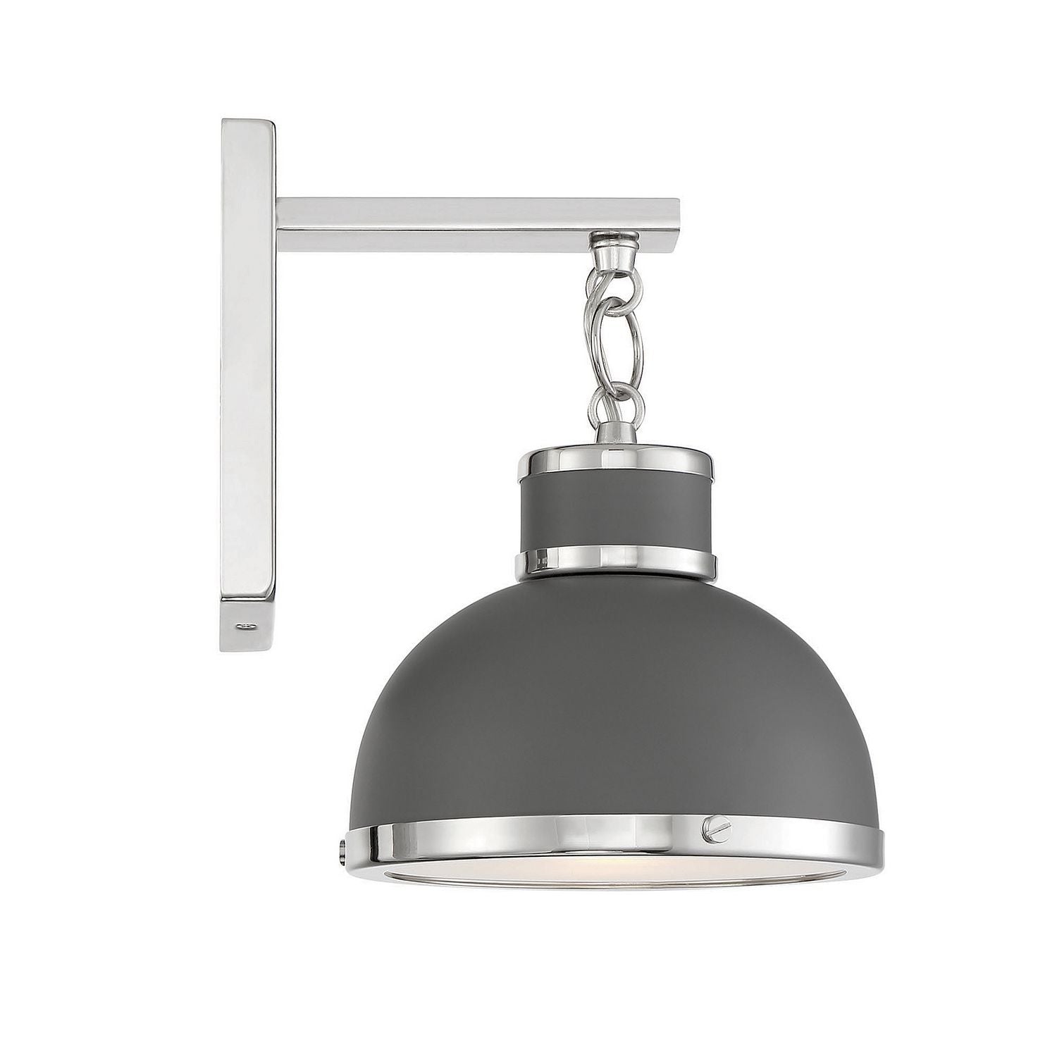 Savoy House - 9-8884-1-175 - One Light Wall Sconce - Corning - Gray with Polished Nickel Accents