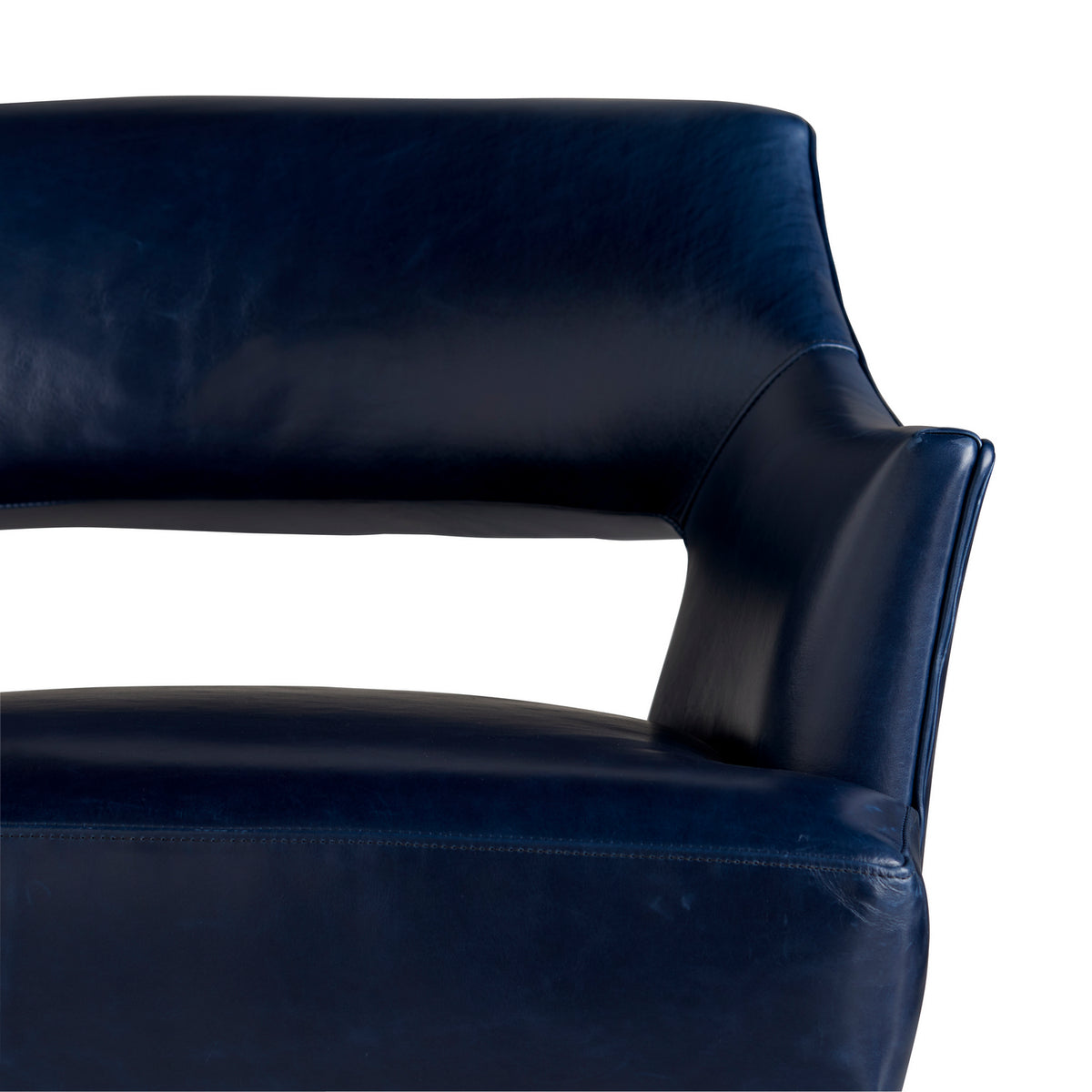 Arteriors 8152 Laurette Upholstery Chair in Indigo Leather/Walnut