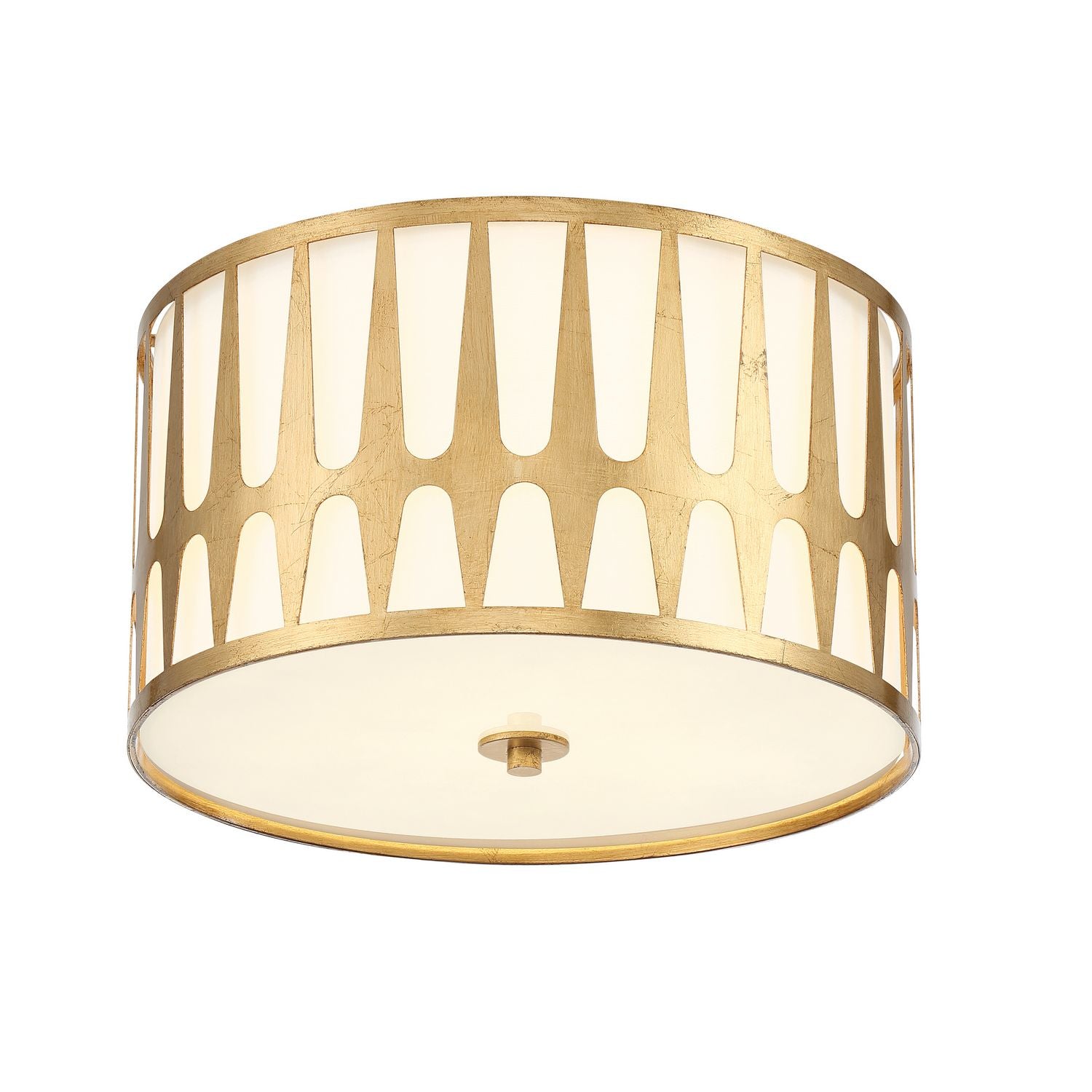 Crystorama - ROY-800-GA - Three Light Flush Mount - Royston - Antique Gold