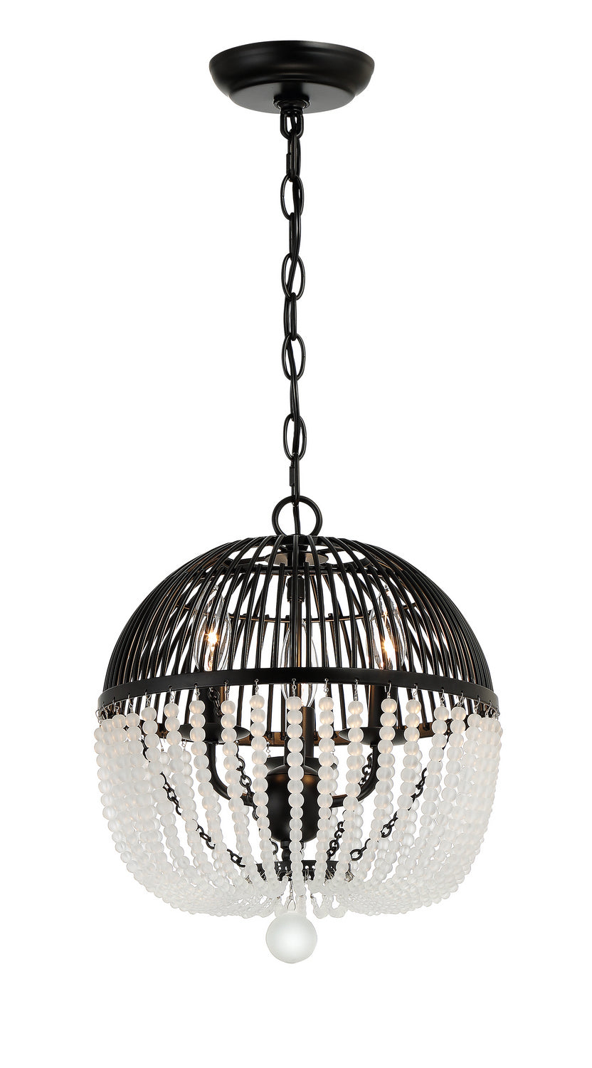 Crystorama - DUV-623-MK - Mini lampe à trois lumières Suspendu - Duval - Noir mat