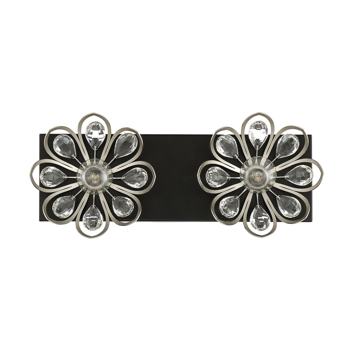Savoy House - 8-1724-2-66 - Two Light Bathroom Vanity - Poppy - Matte Black with Satin Nickel Accents