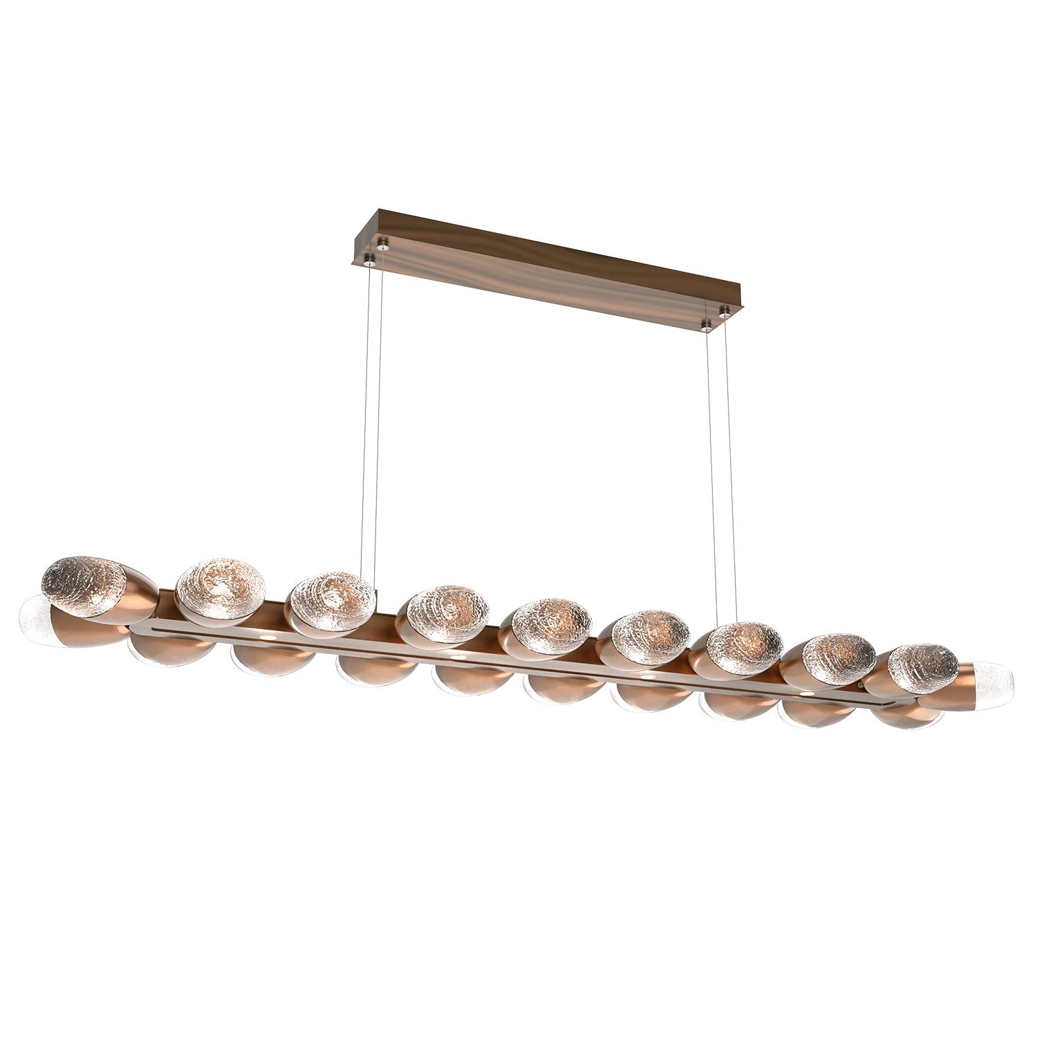 Hammerton Studio - PLB0079-60-NB-PC-CA1-L1 - LED Linear Suspension - Pebble - Novel Brass