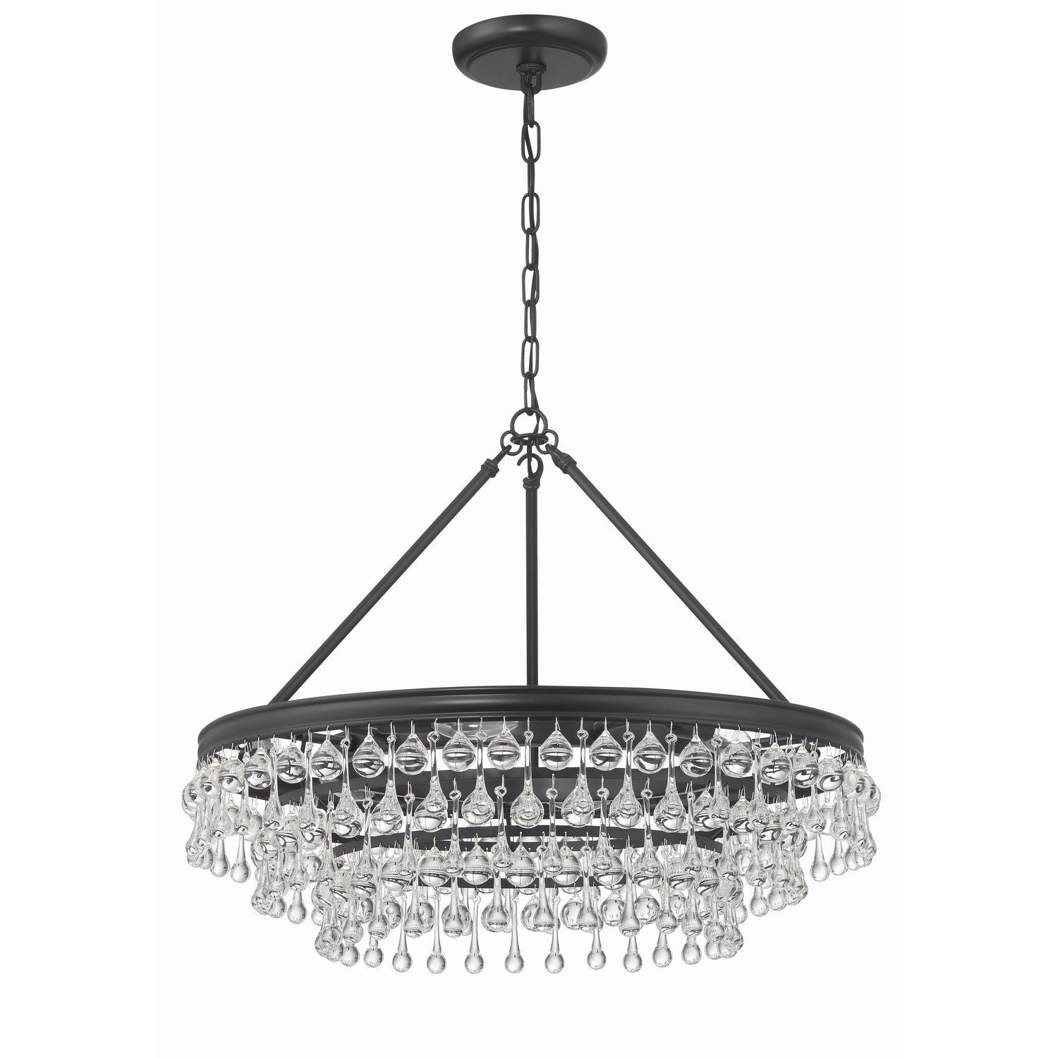 Crystorama - 237-MK - Six Light Chandelier - Calypso - Matte Black