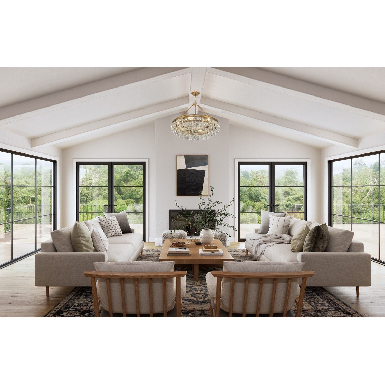 Crystorama - 237-VG - Six Light Chandelier - Calypso - Vibrant Gold