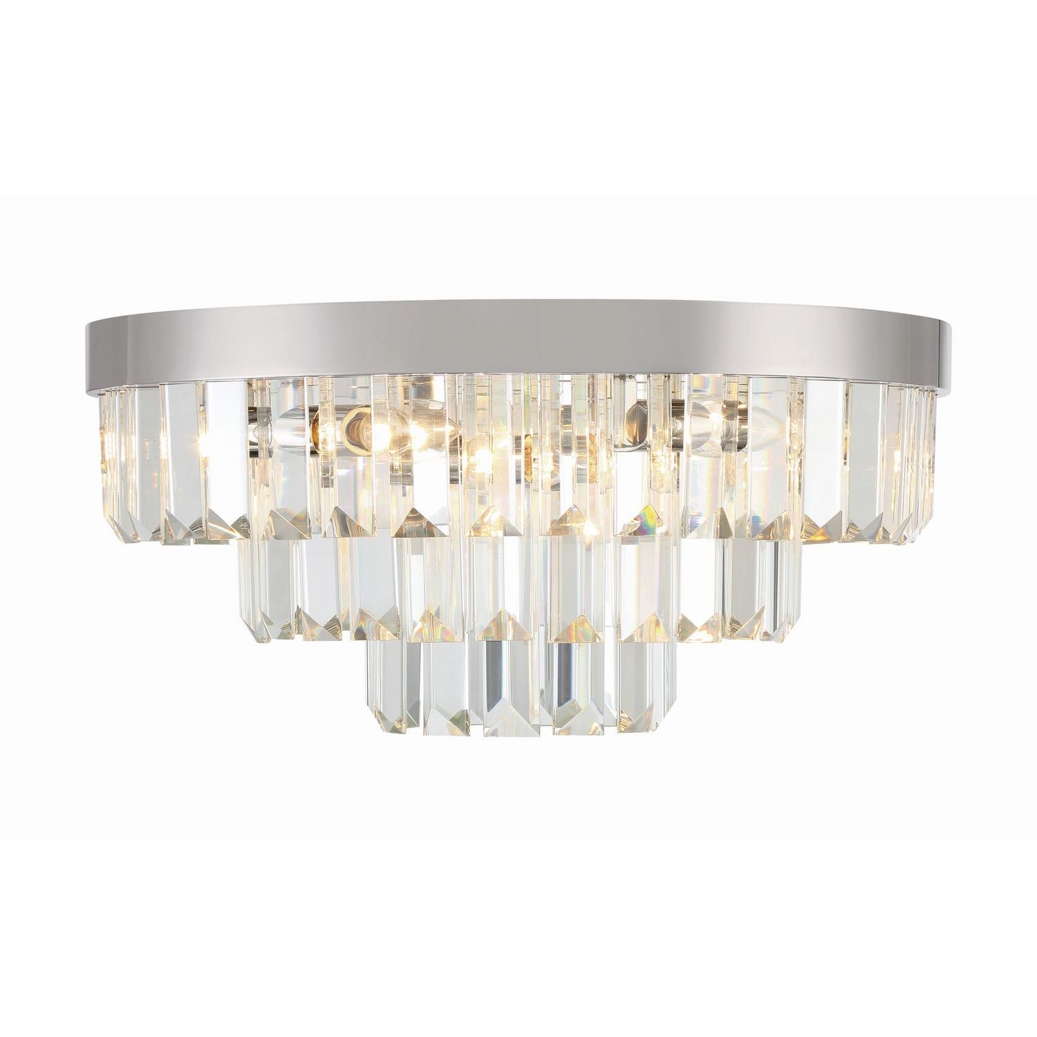 Crystorama - HAY-1403-PN - Eight Light Flush Mount - Hayes - Polished Nickel