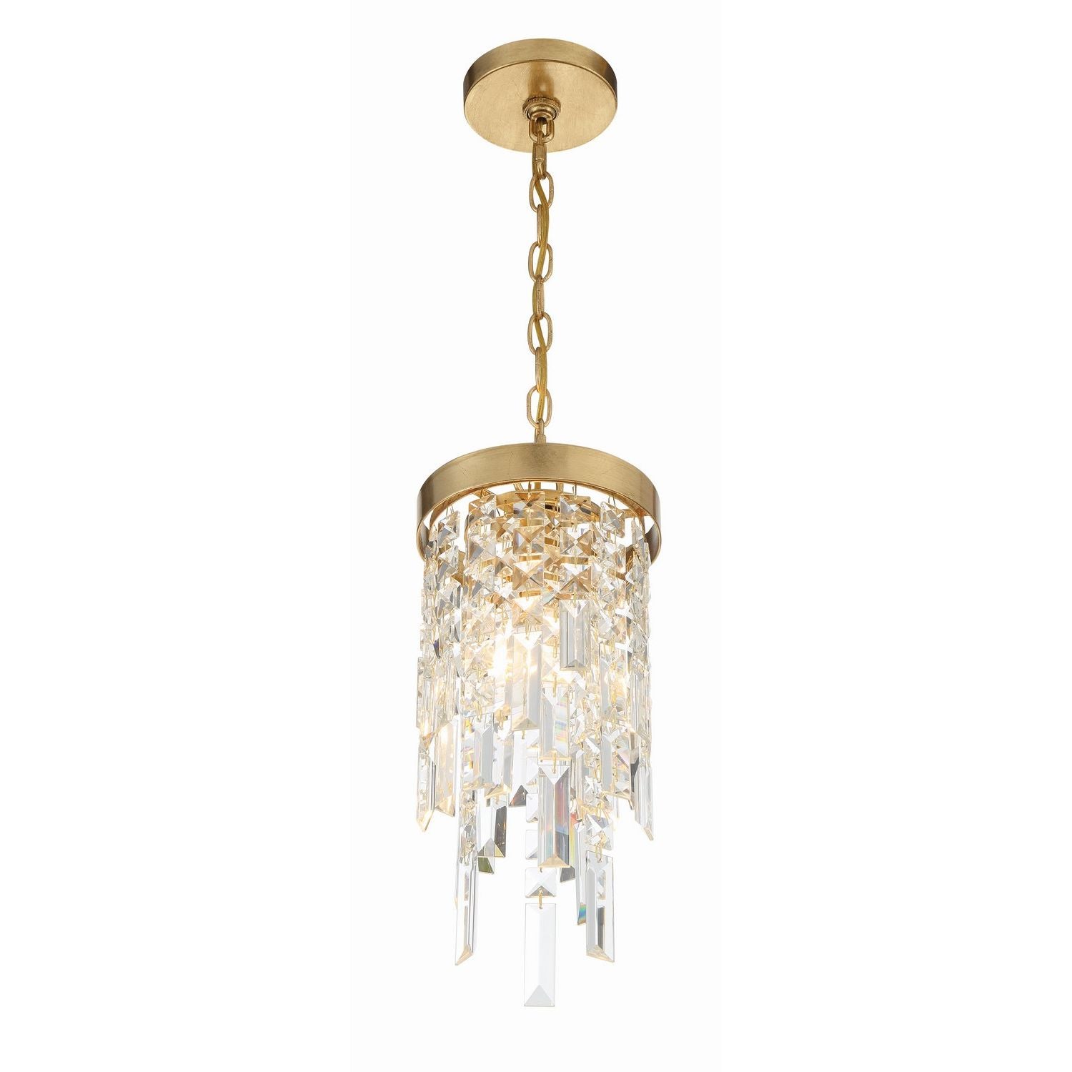 Crystorama - WIN-210-GA-CL-MWP - Une lampe Suspension - Winfield - Or antique