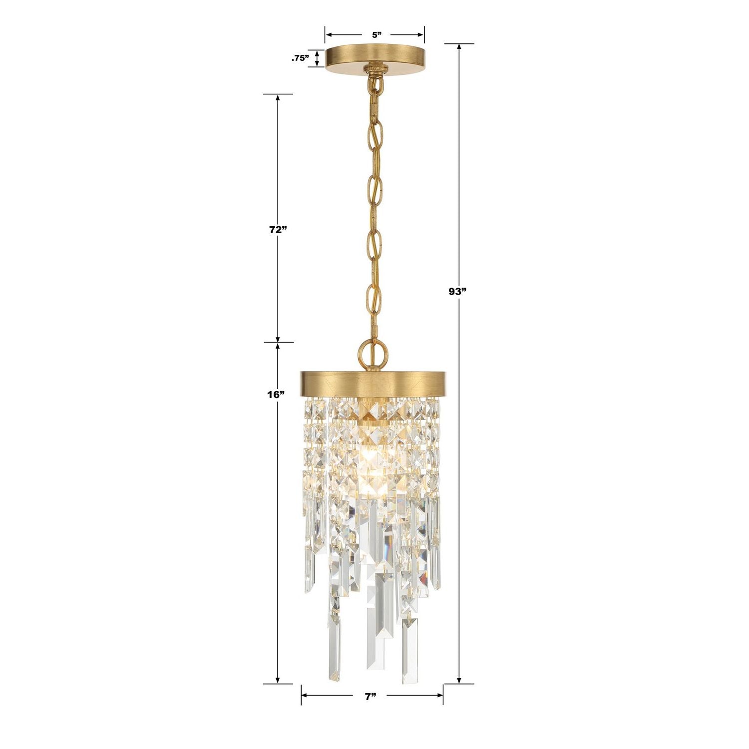 Crystorama - WIN-210-GA-CL-MWP - Une lampe Suspension - Winfield - Or antique