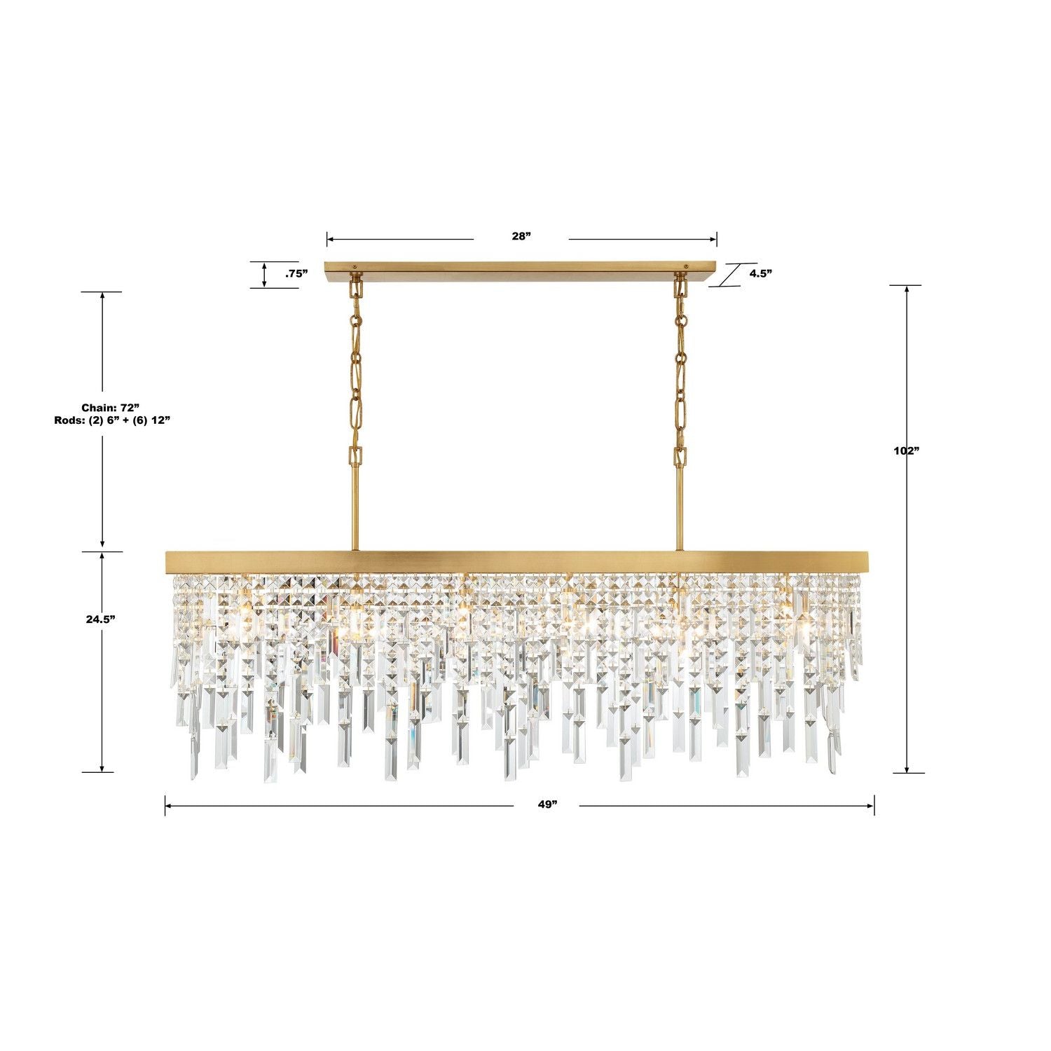 Crystorama - WIN-217-GA-CL-MWP - Six Light Chandelier - Winfield - Antique Gold