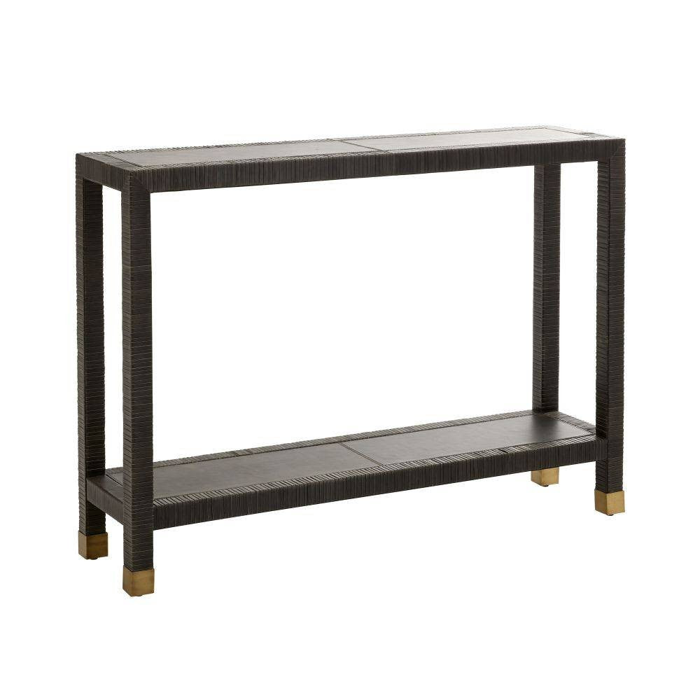 Arteriors - 4663 - Console - Oswald - Graphite Leather