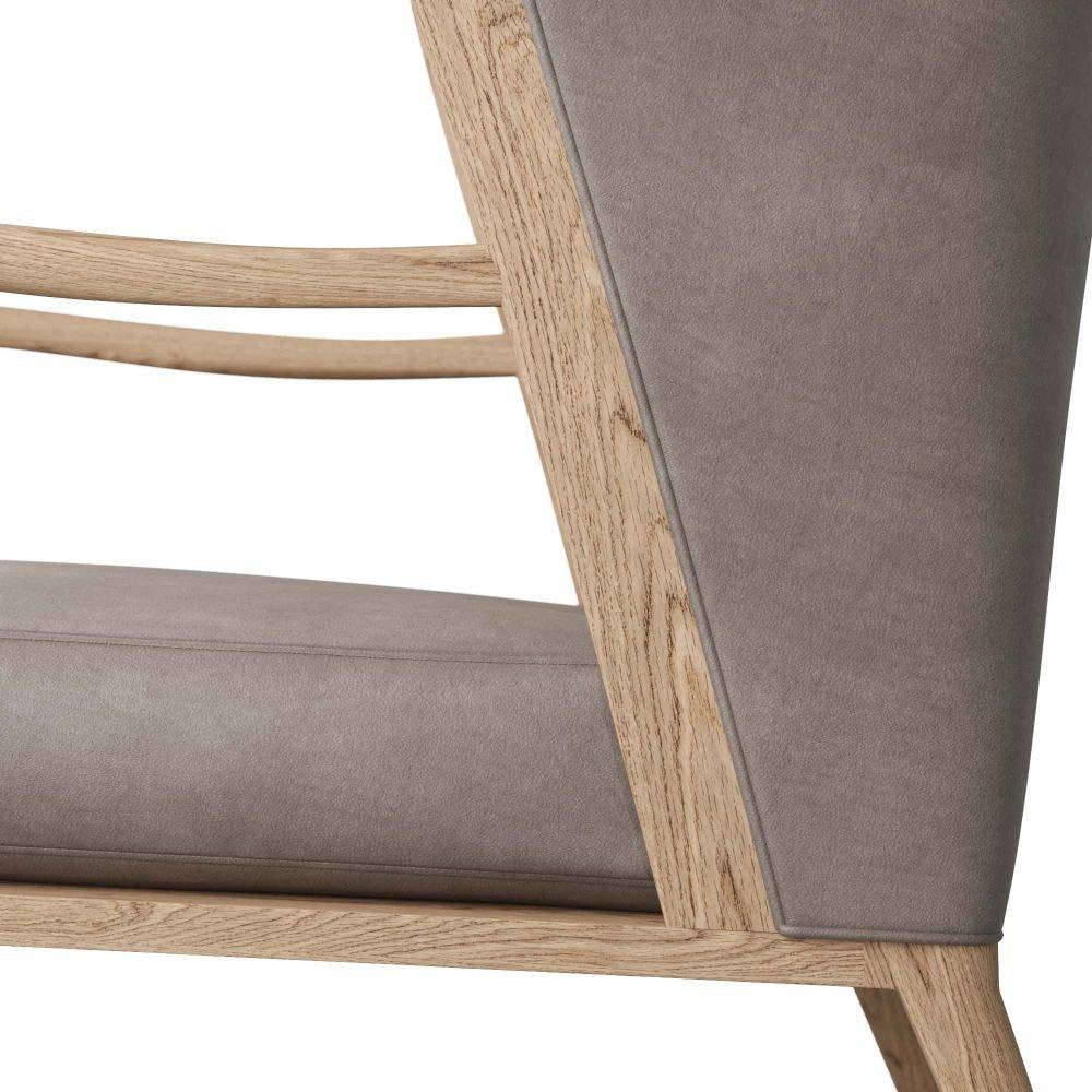 Arteriors - 5743 - Chaise - Stassi - Chêne fumé/Cuir carbone