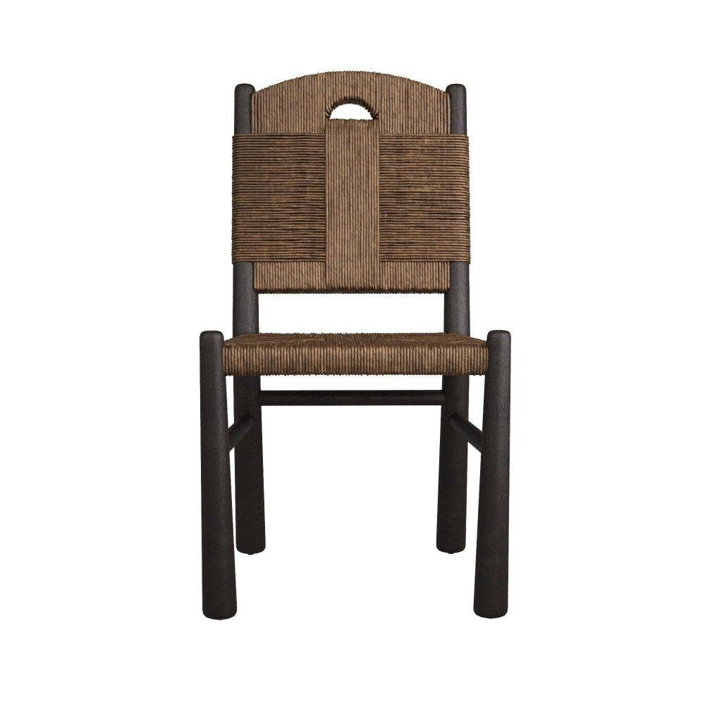 Arteriors - 5775 - Chaise de salle à manger - Solange - Bois de sable/Cordon en papier lavé au tabac