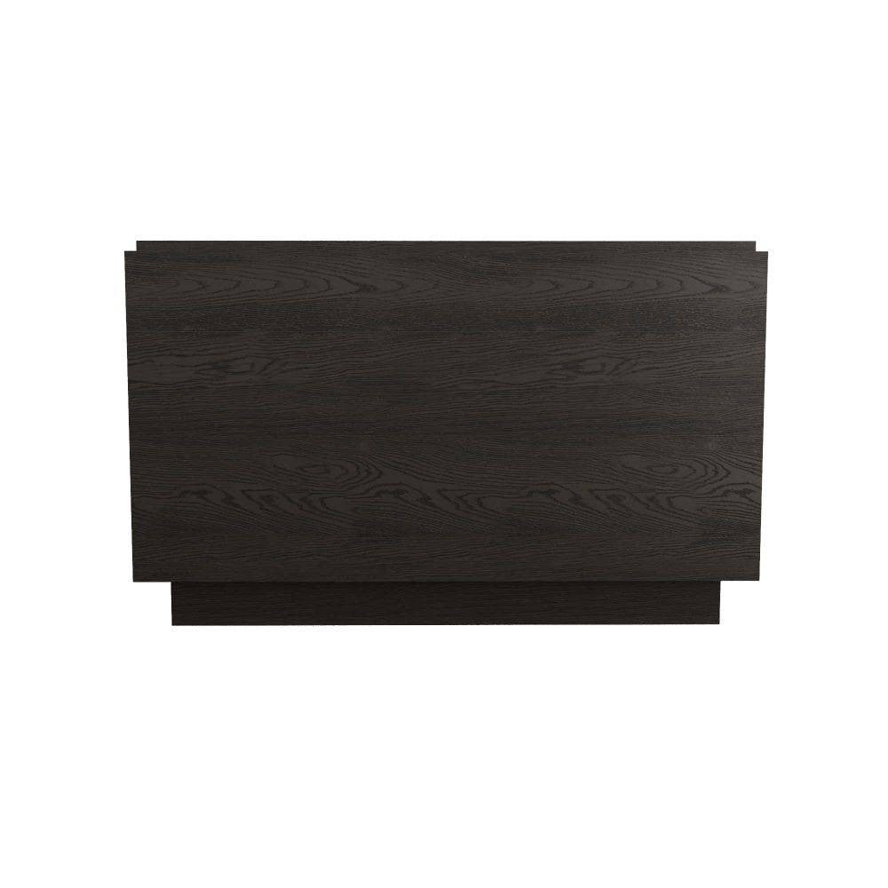 Arteriors - 6939 - Table d'appoint - Puckett - Chêne ébène/Cuir tourterelle/Laiton antique