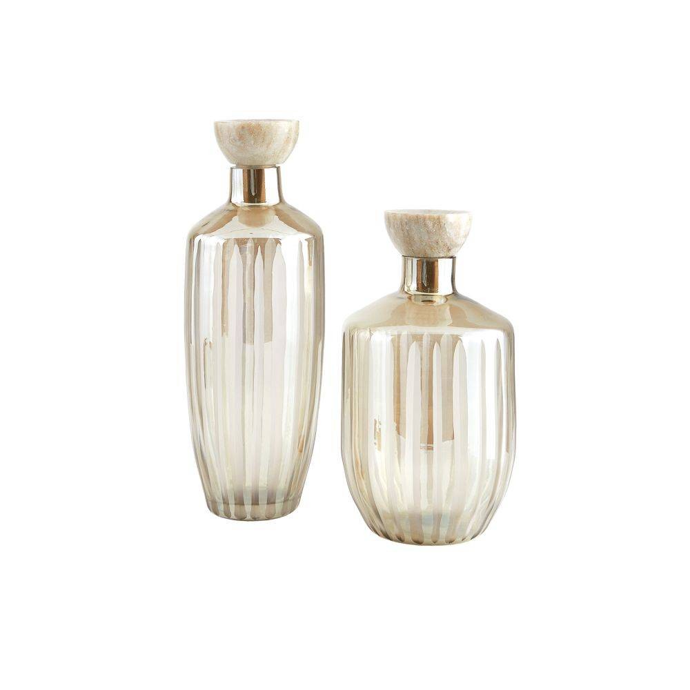 Arteriors - ARI11 - Carafes, lot de 2 - Arielle - Lueur fumée