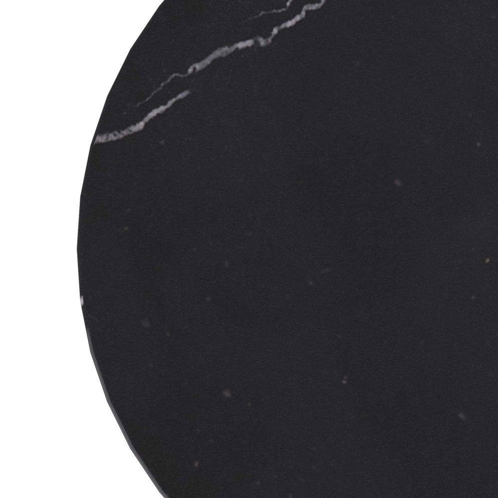 Arteriors - FAI03 - Table basse - Valari - Marbre noir/Cuir ivoire/Bronze