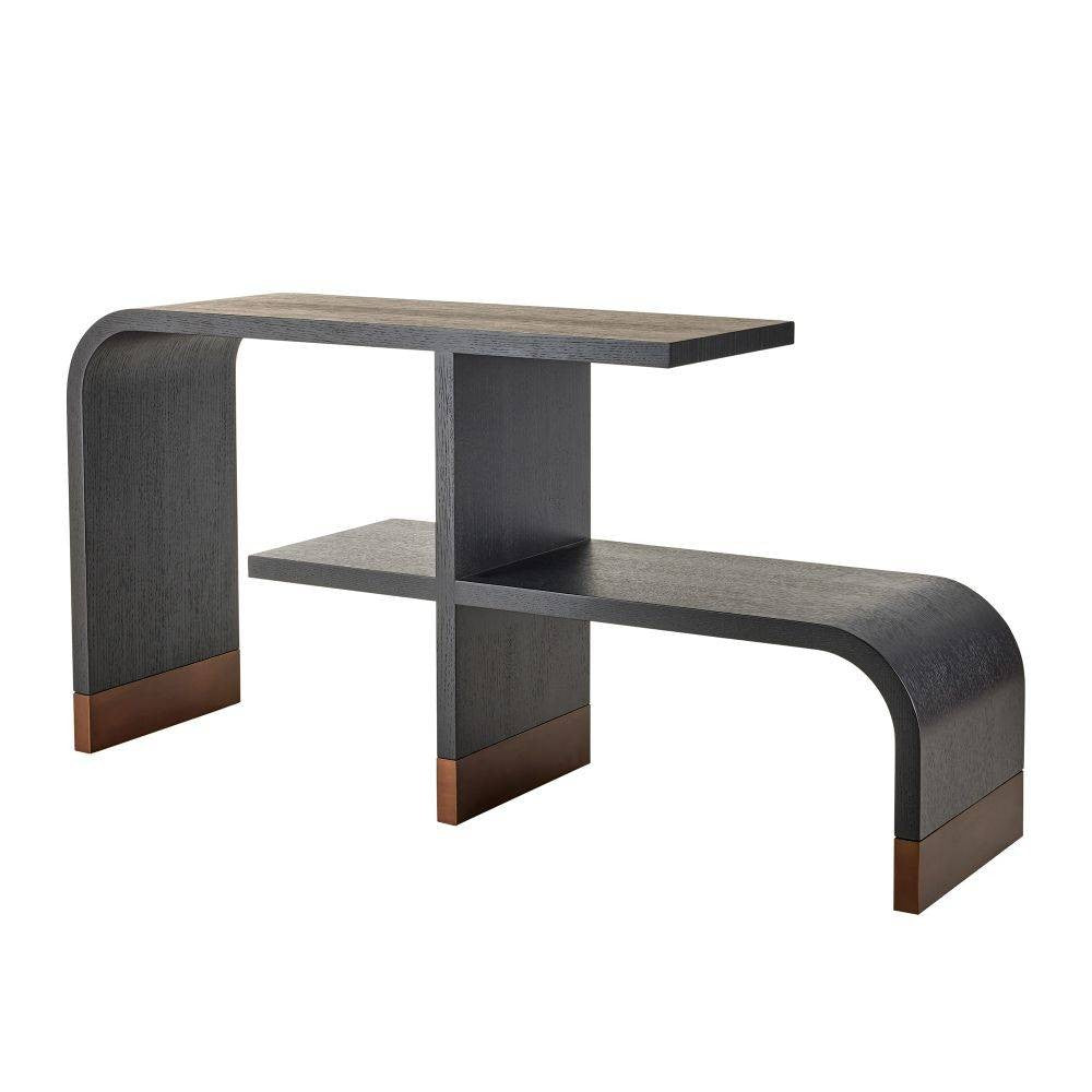 Arteriors - FGS01 - Étagère - Wyngate - Placage chêne ébène/Laiton antique