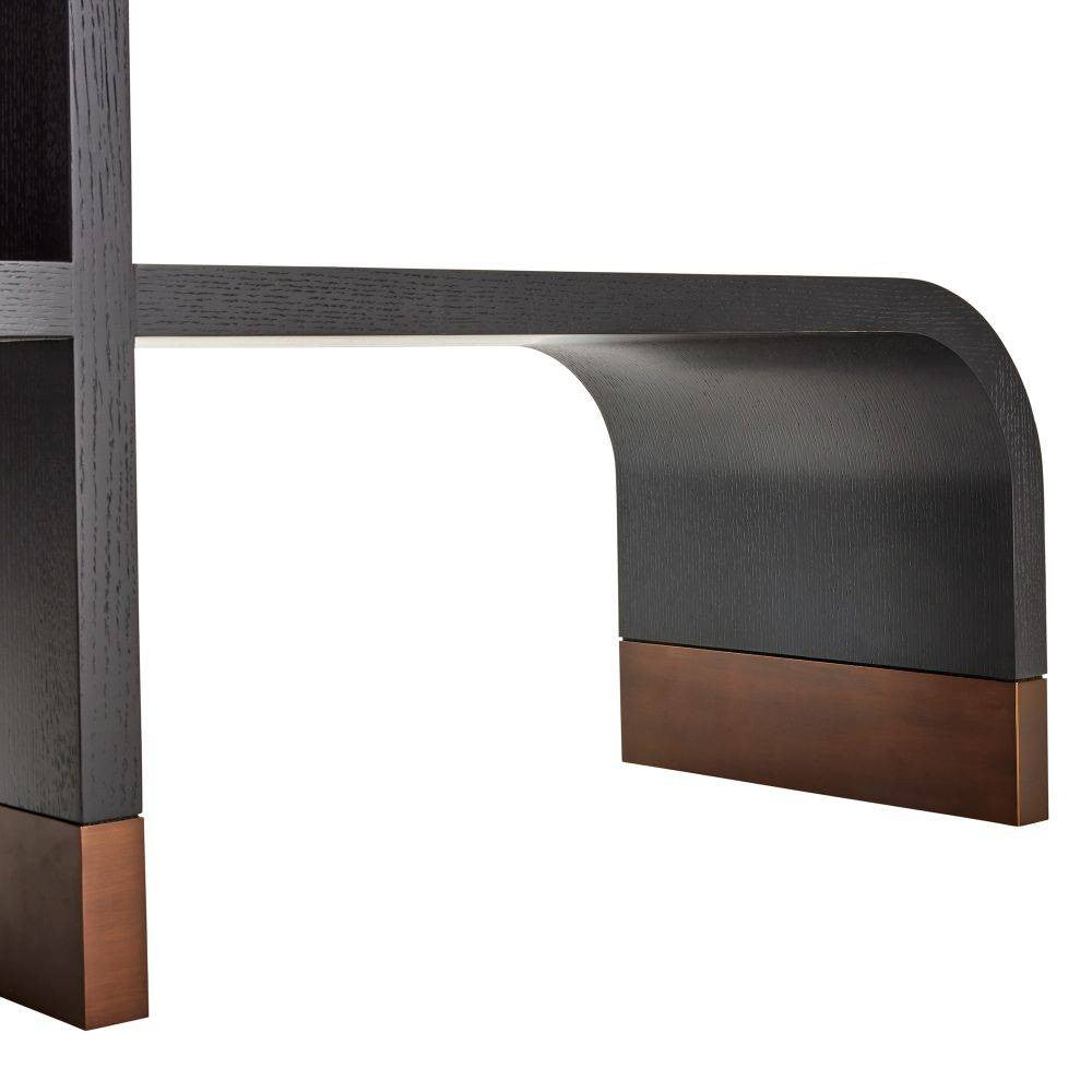Arteriors - FGS01 - Étagère - Wyngate - Placage chêne ébène/Laiton antique