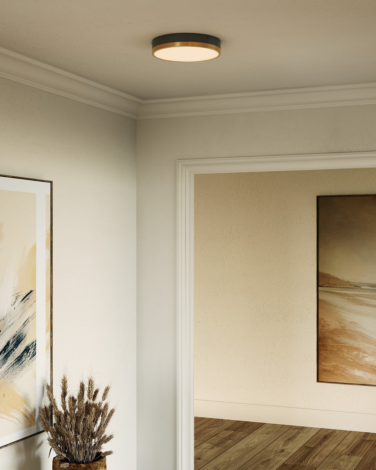 Alora Canada - FM554211AGMB-5CCT - LED Flush Mount - Adelaide - Aged Gold/Matte Black