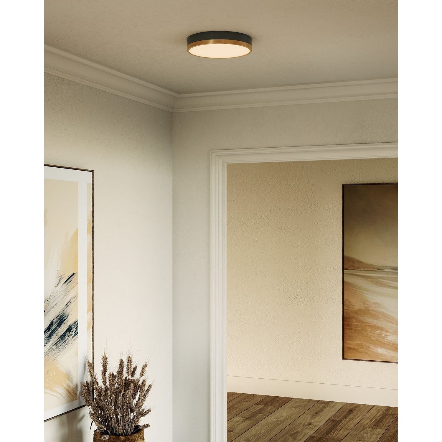 Alora Canada - FM554211AGMB-5CCT - LED Flush Mount - Adelaide - Aged Gold/Matte Black