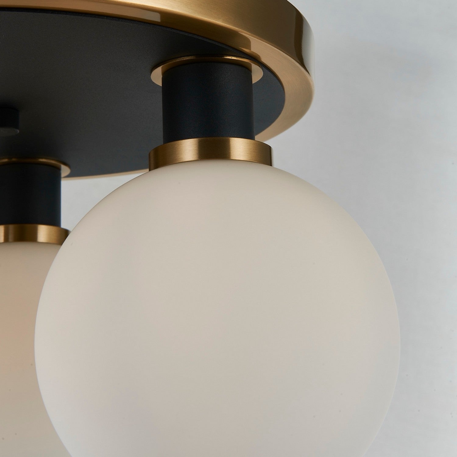 Artcraft Canada - AC11873WH - Three Light Semi-Flush Mount - Gem - Black and Brushed Brass
