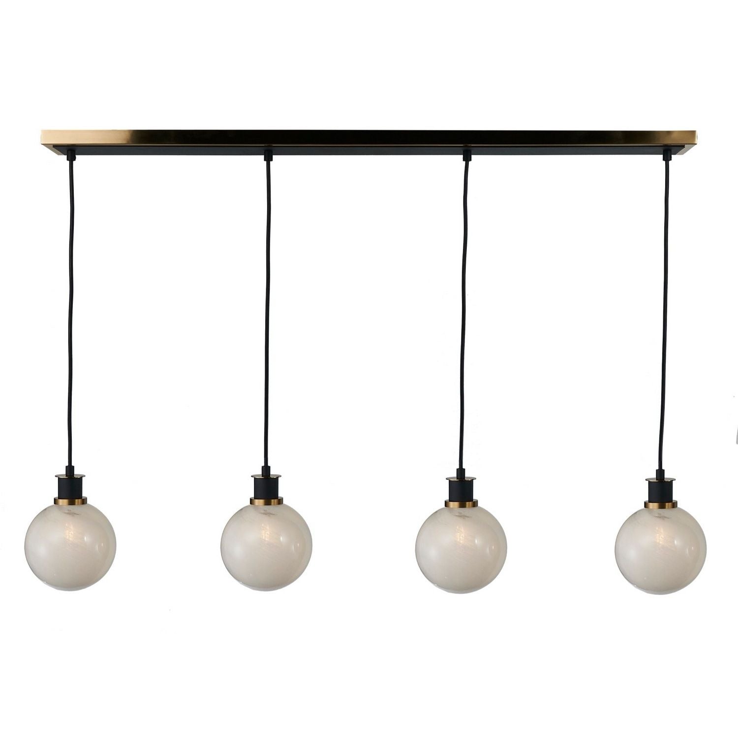 Artcraft Canada - AC11874SW - Table de billard/îlot à quatre lumières - Gem - Noir et laiton brossé