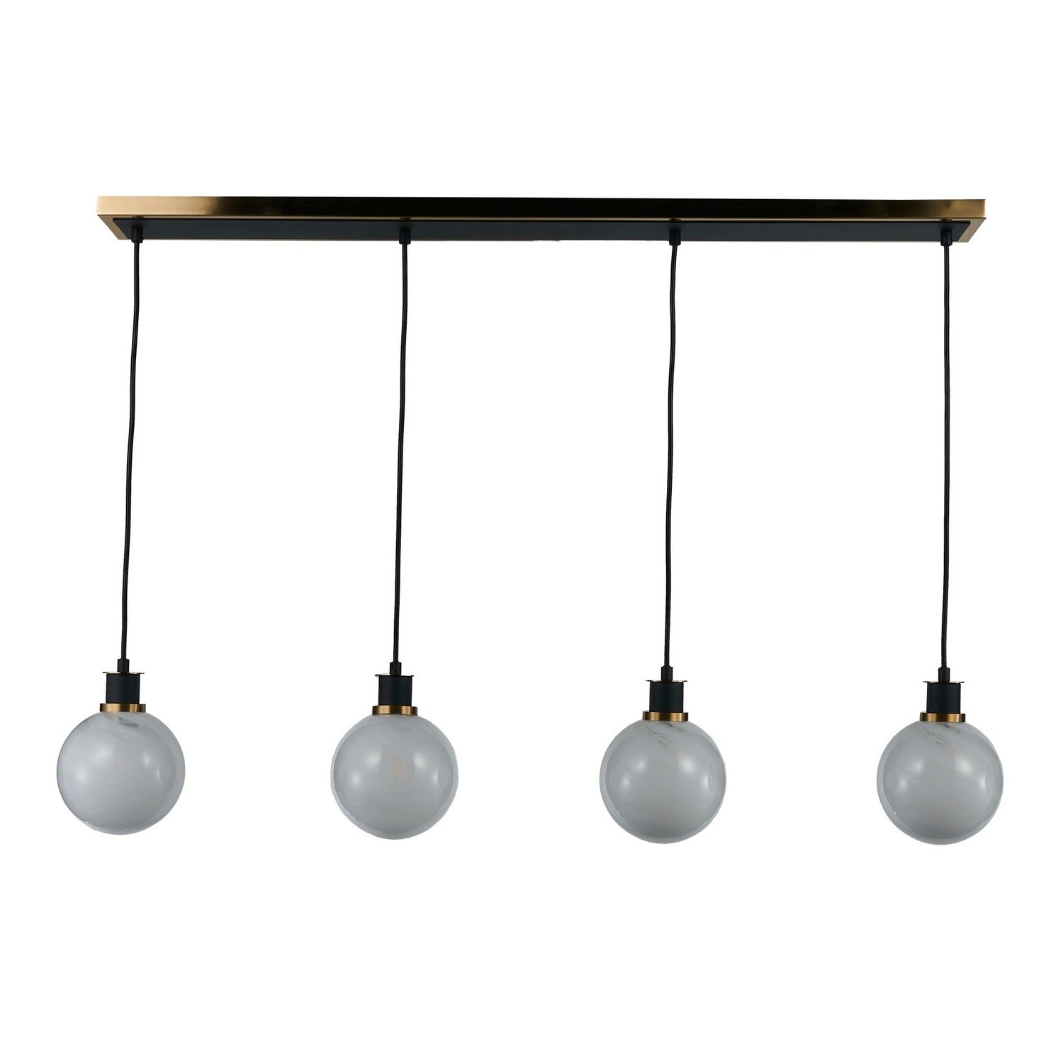 Artcraft Canada - AC11874SW - Table de billard/îlot à quatre lumières - Gem - Noir et laiton brossé