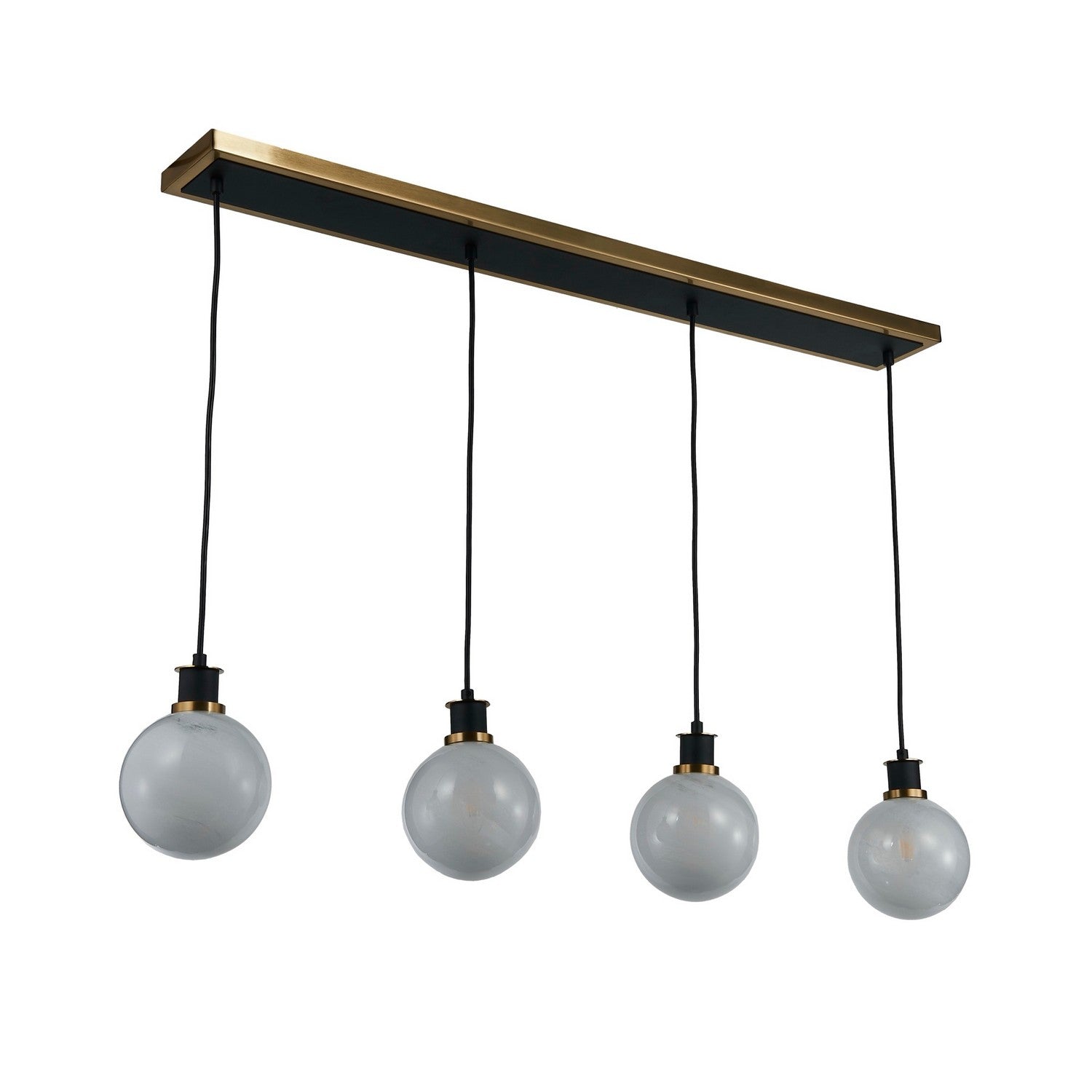 Artcraft Canada - AC11874SW - Table de billard/îlot à quatre lumières - Gem - Noir et laiton brossé