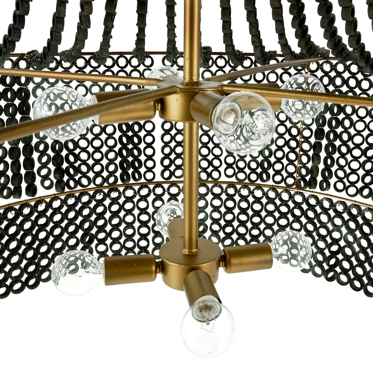 Arteriors DLS11 Hannie Chandelier in Gray Wash / Antique Brass
