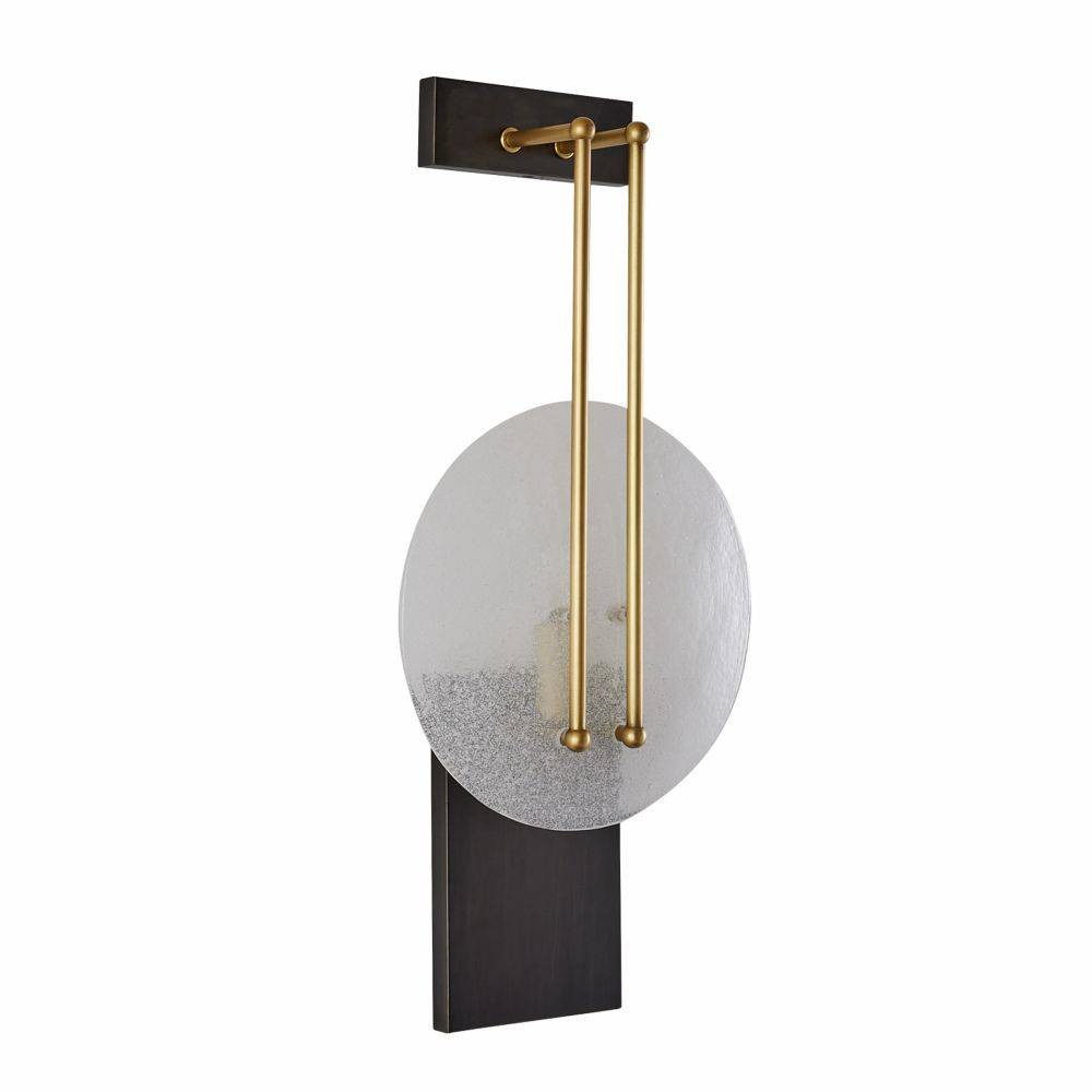 Arteriors - DWC30 - Une lumière Murale - Clover - Transparent grainé/Laiton antique/Bronze
